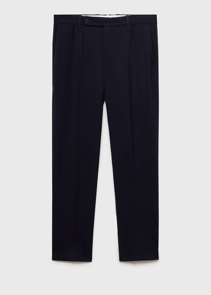 Slim-fit flannel trousers — Dark Navy