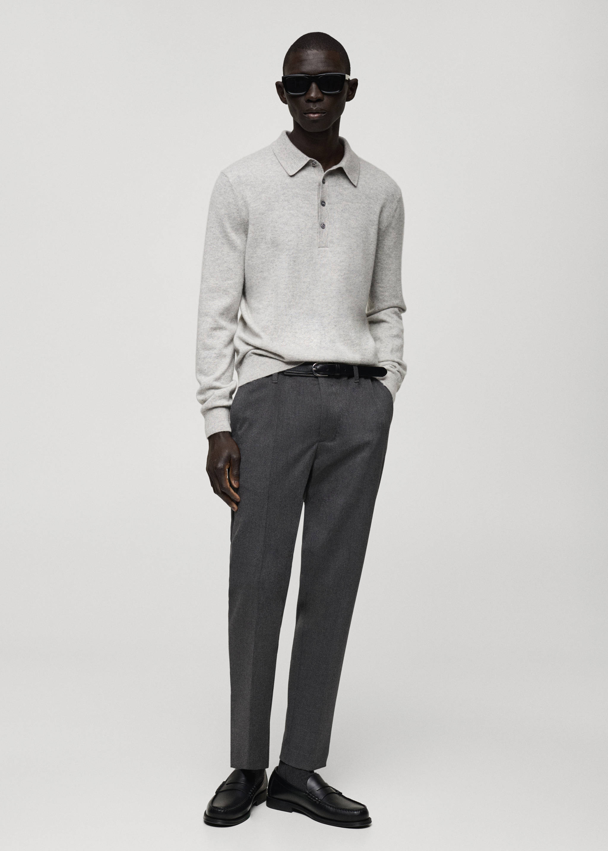 Slim-fit flannel trousers - General plane