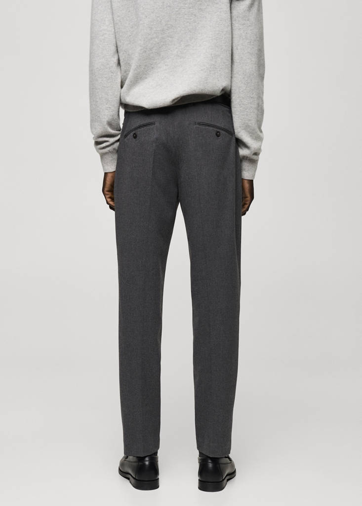 Slim-fit flannel trousers — Grey