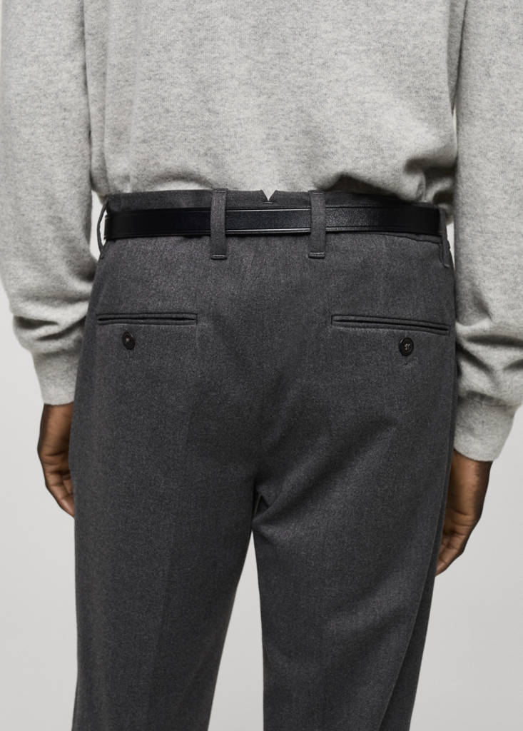 Slim-fit flannel trousers — Grey