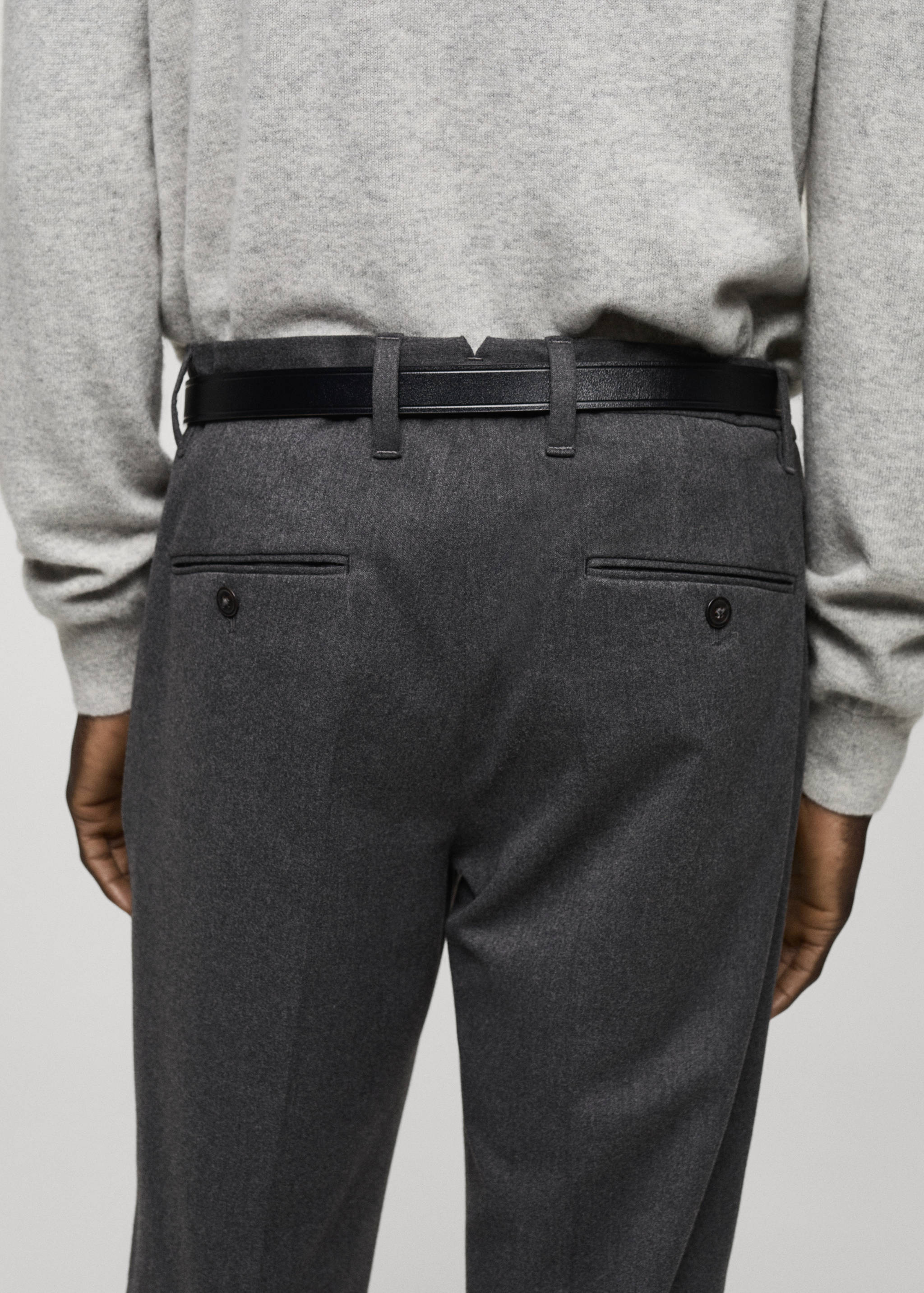 Slim-fit flannel trousers - Details of the article 6