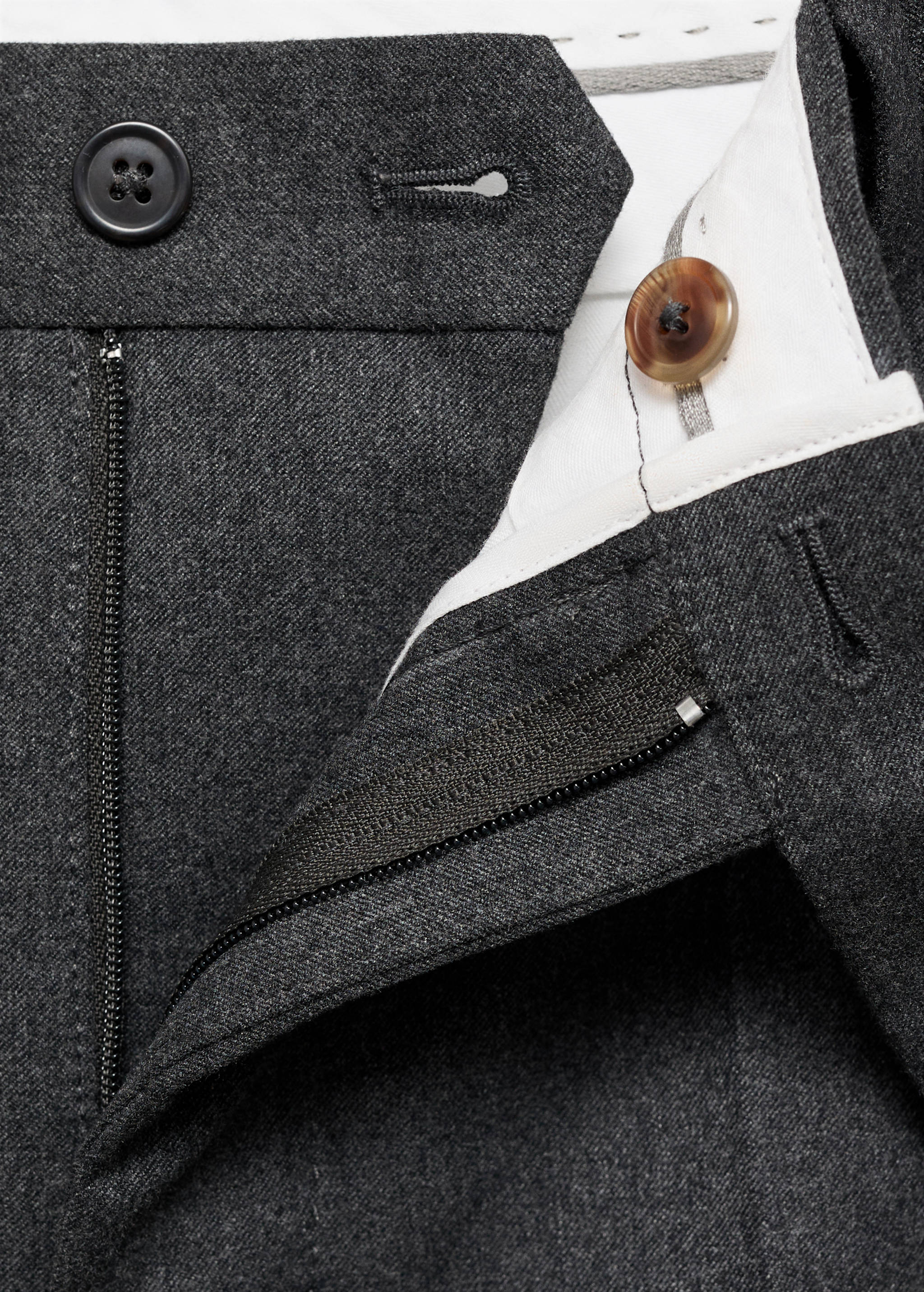 Slim-fit flannel trousers - Details of the article 0
