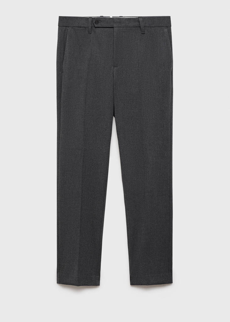Slim-fit flannel trousers — Grey