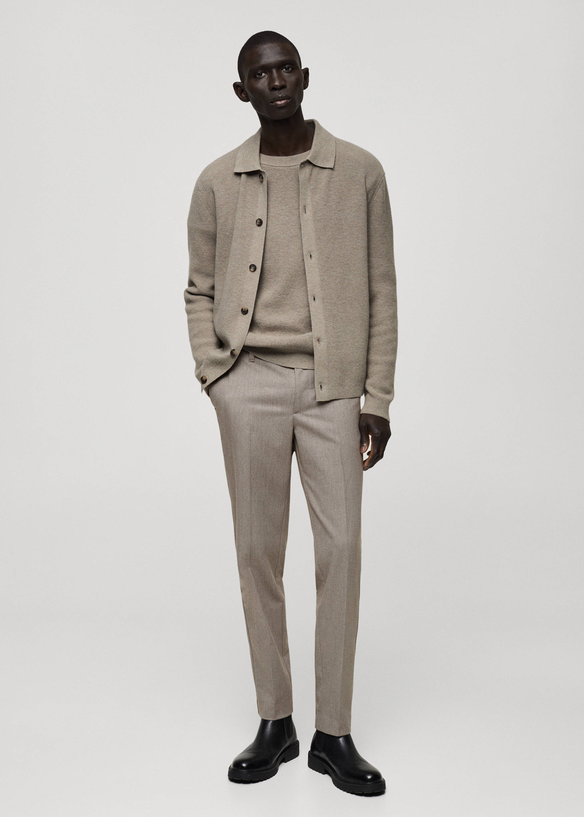 Slim-fit flannel pants - General plane