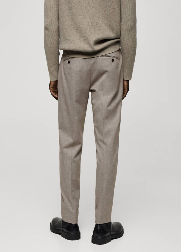 Slim-fit flannel trousers — Mink Grey