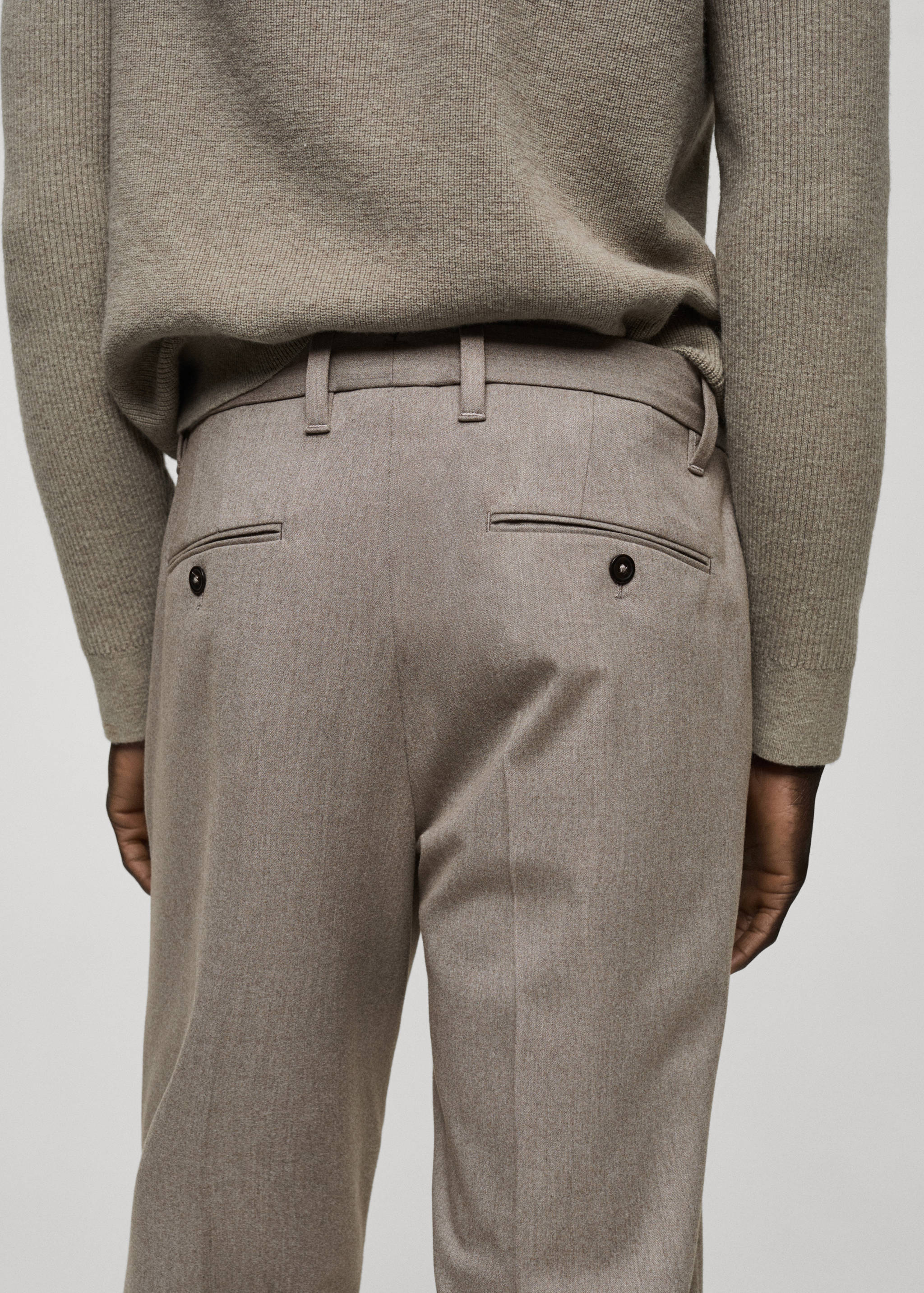 Slim-fit flannel pants - Details of the article 6