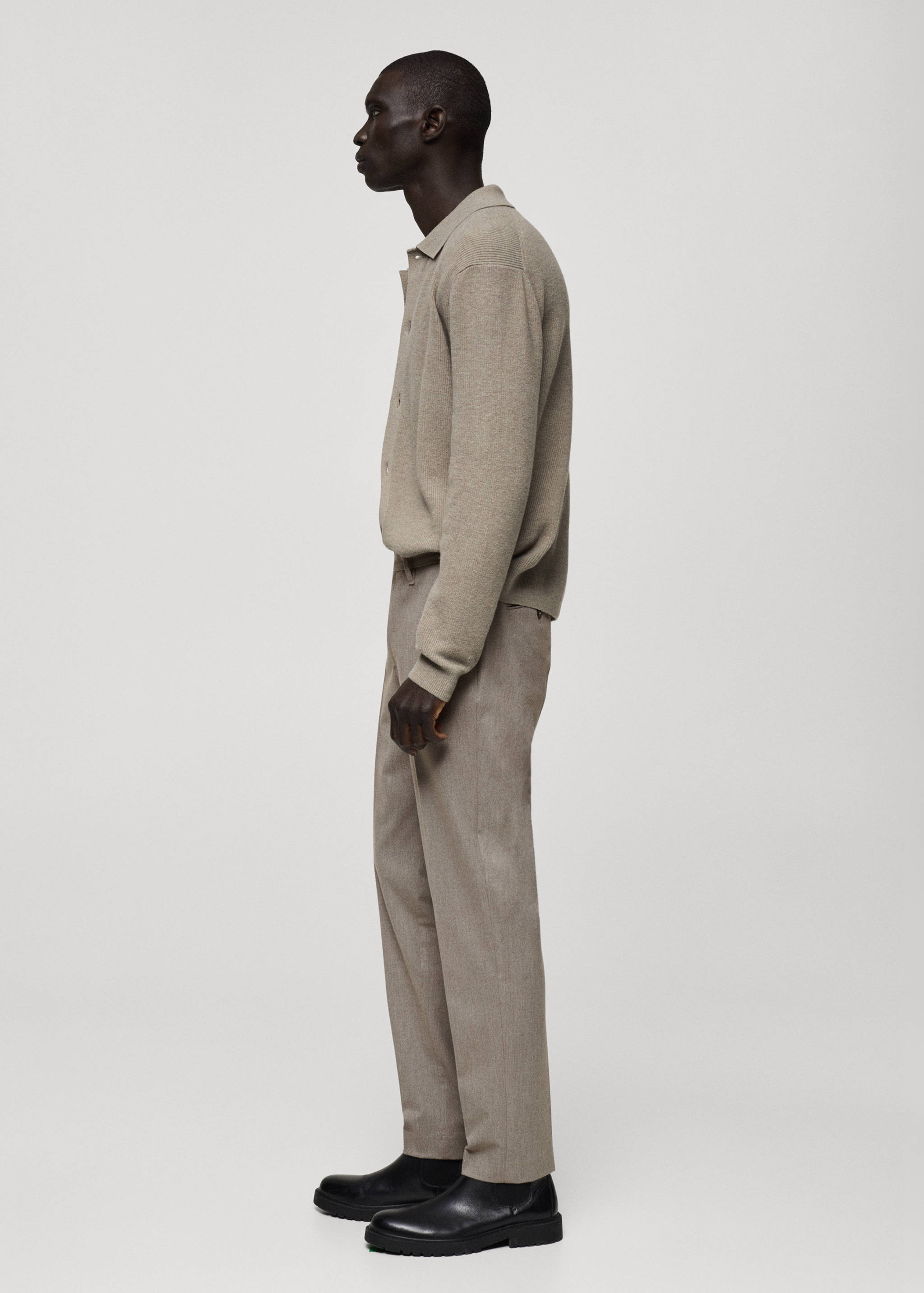 Slim-fit flannel pants - Details of the article 2