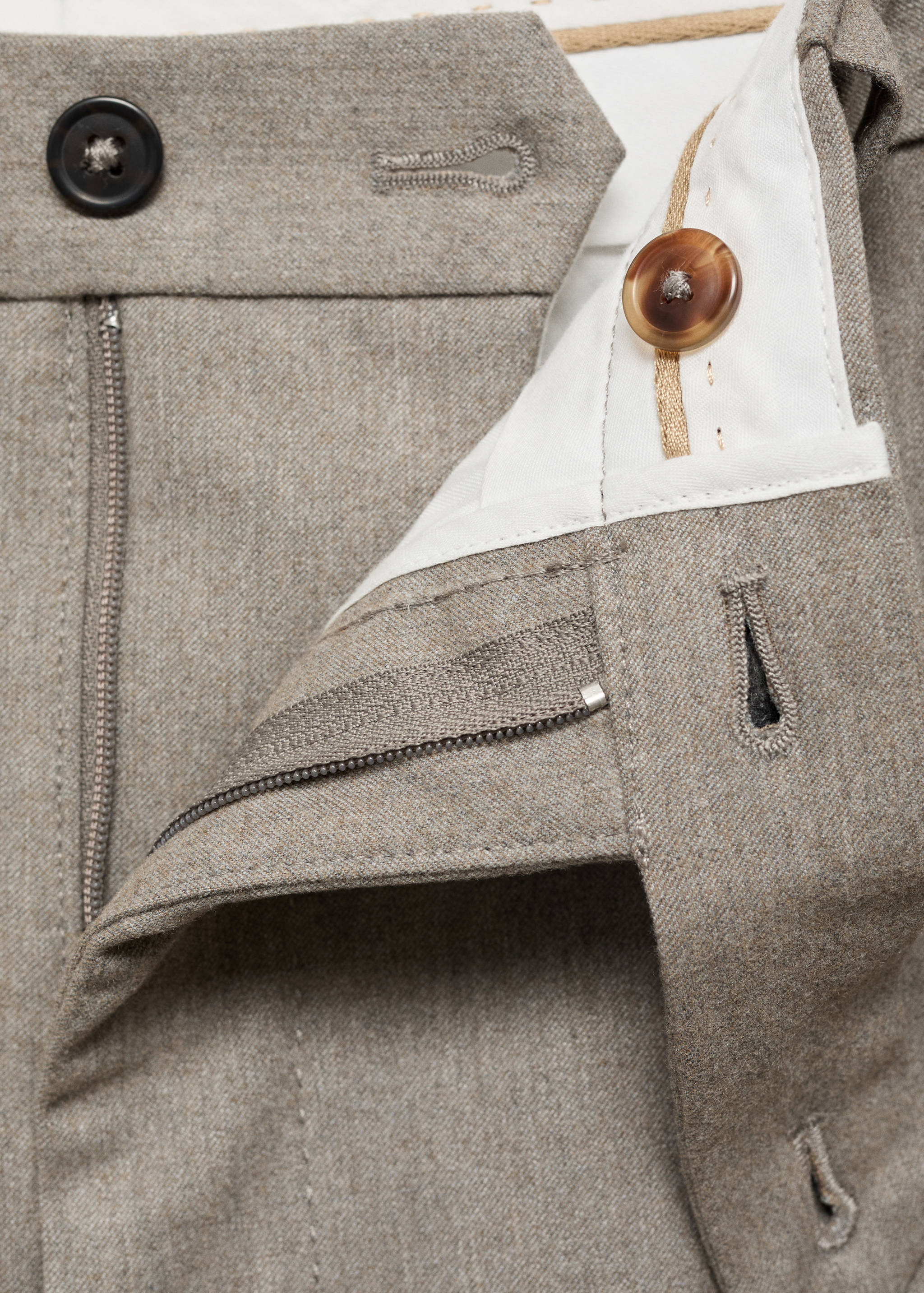 Slim-fit flannel pants - Details of the article 0