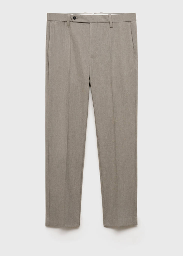 Slim-fit flannel trousers — Mink Grey