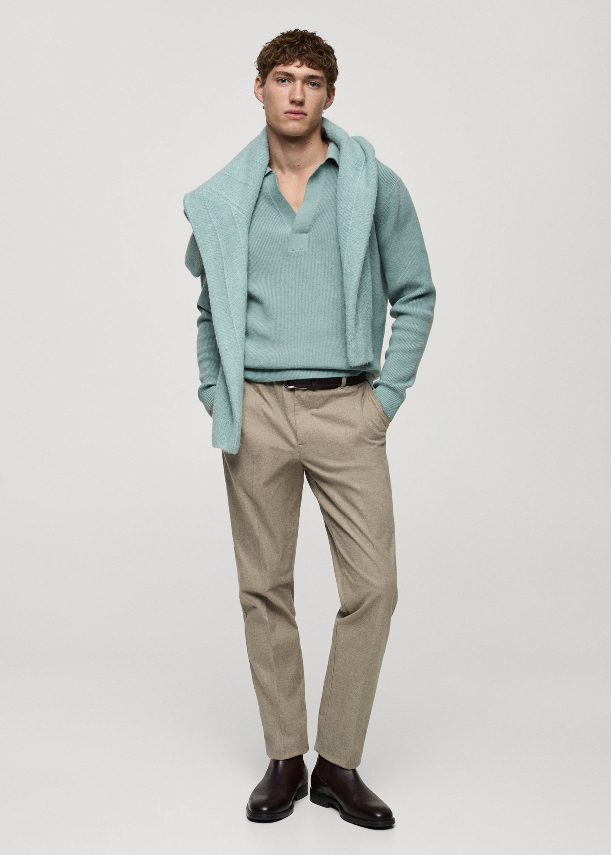 Pantalons franel·la regular fit - Pla general