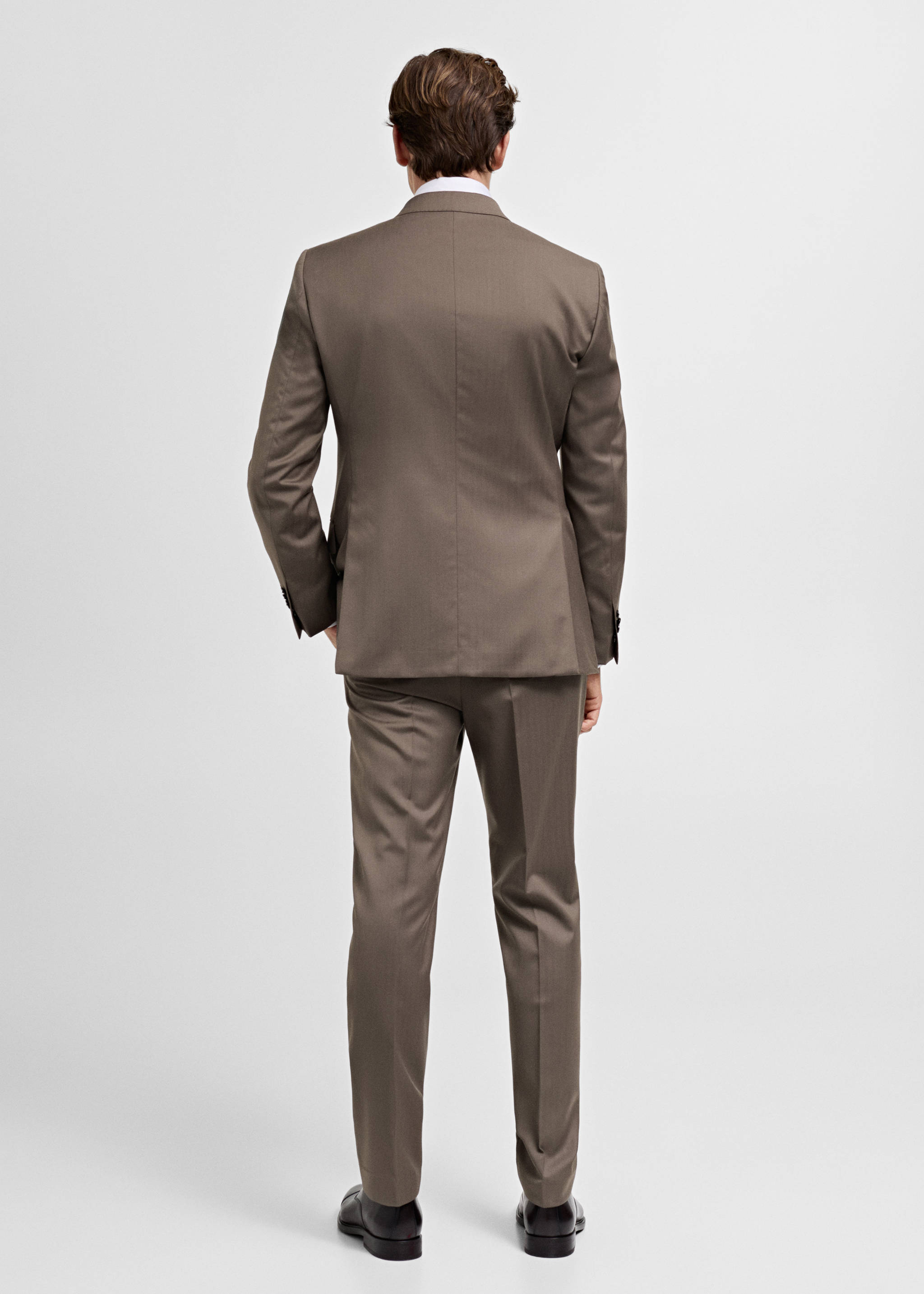 100% wool double-breasted herringbone suit jacket - Reverse of the article