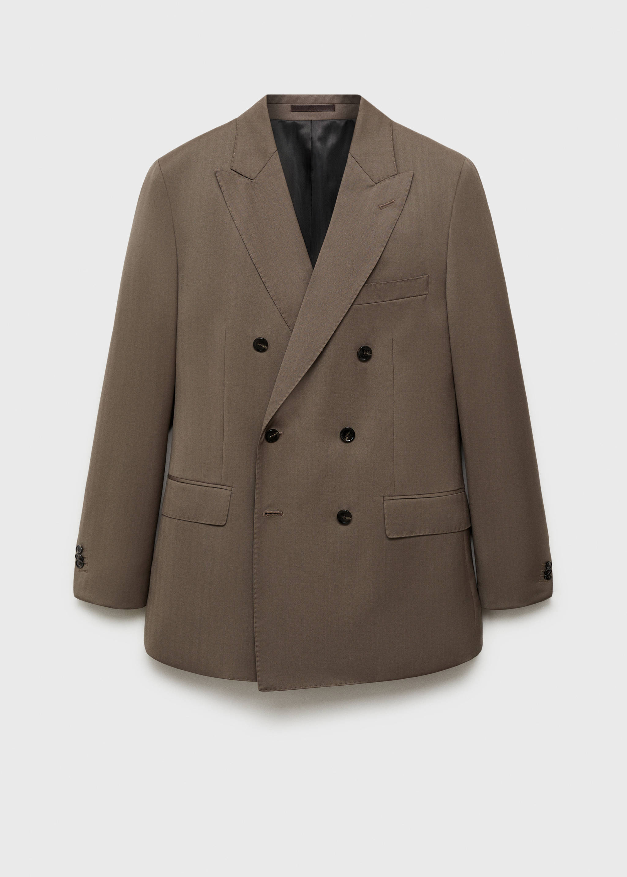 100% wool double-breasted herringbone suit jacket - Article without model