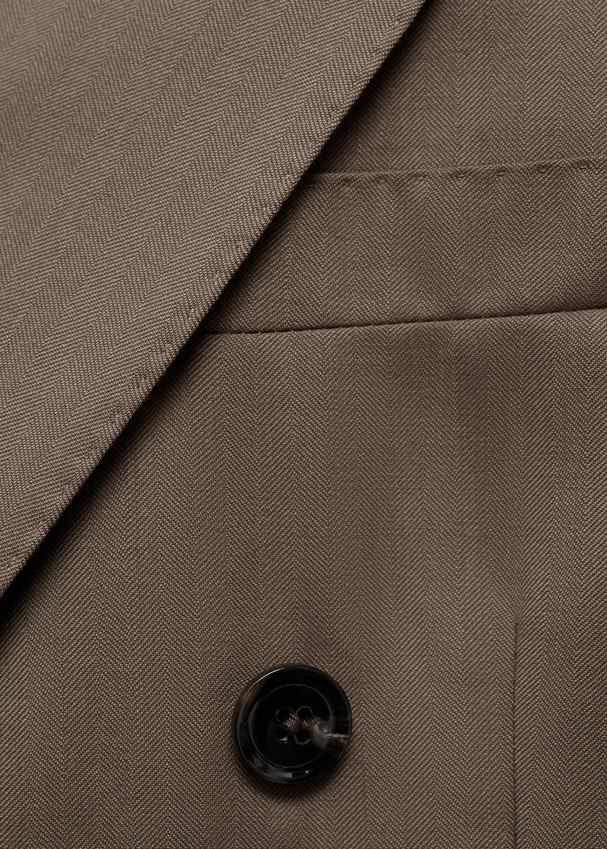 100% wool double-breasted herringbone suit jacket - Details of the article 8