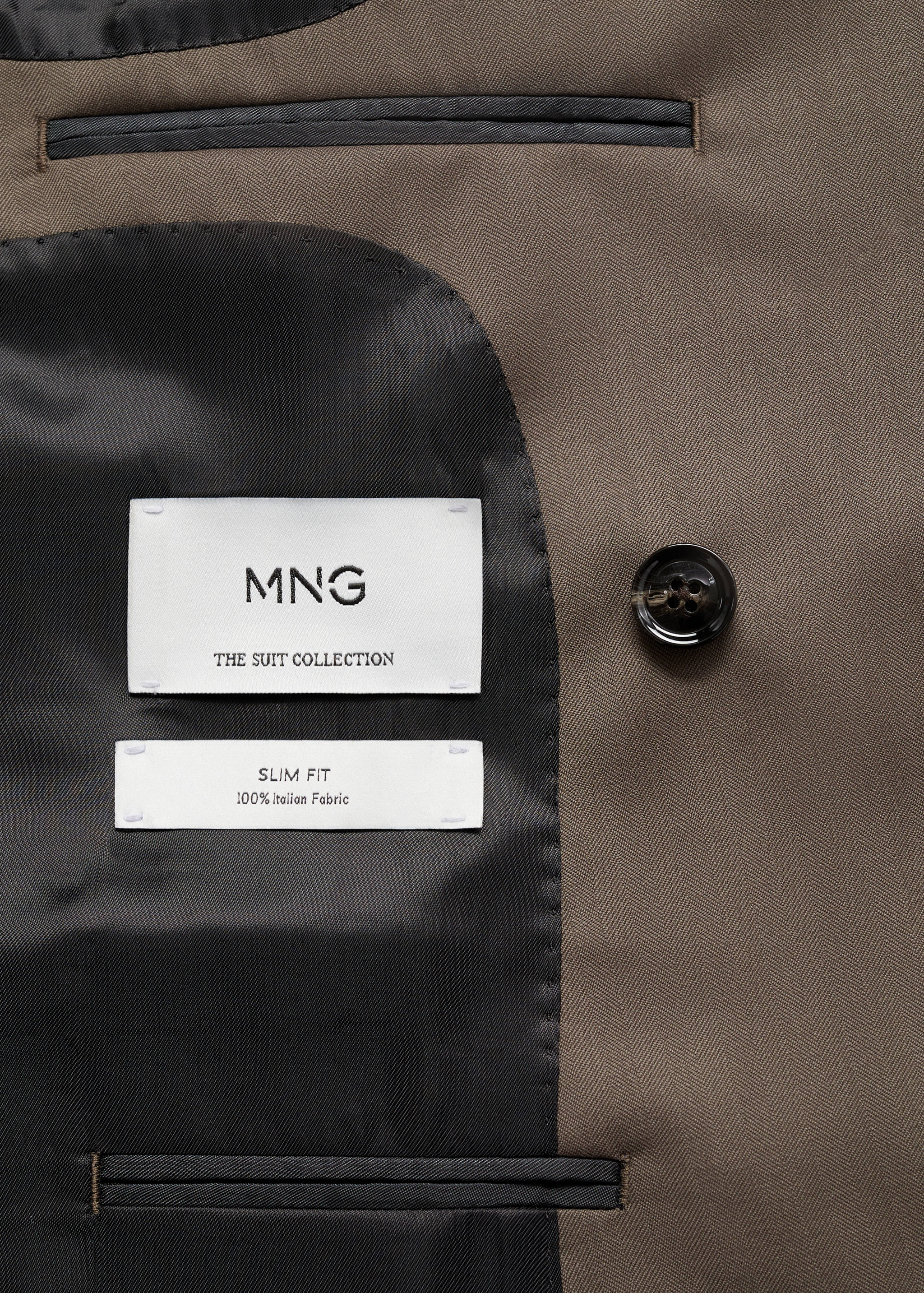 100% wool double-breasted herringbone suit jacket - Details of the article 0