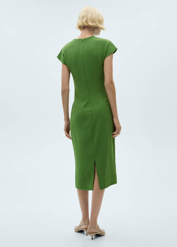 Midi-dress with knot detail — Emerald Green