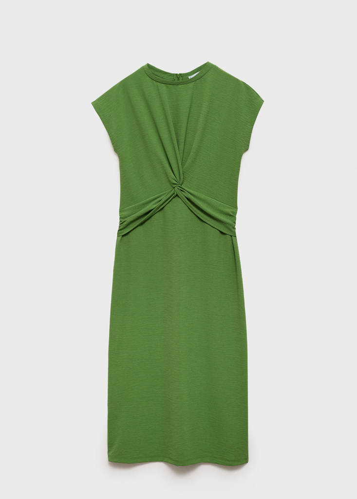 Midi-dress with knot detail — Emerald Green