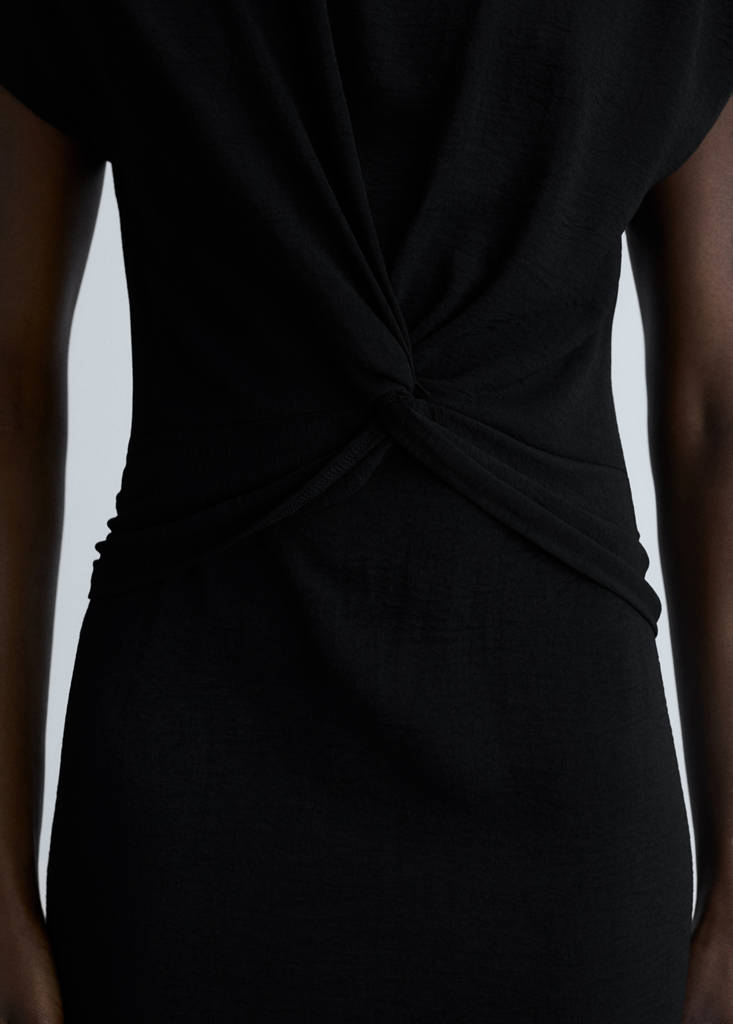 Midi-dress with knot detail — Black