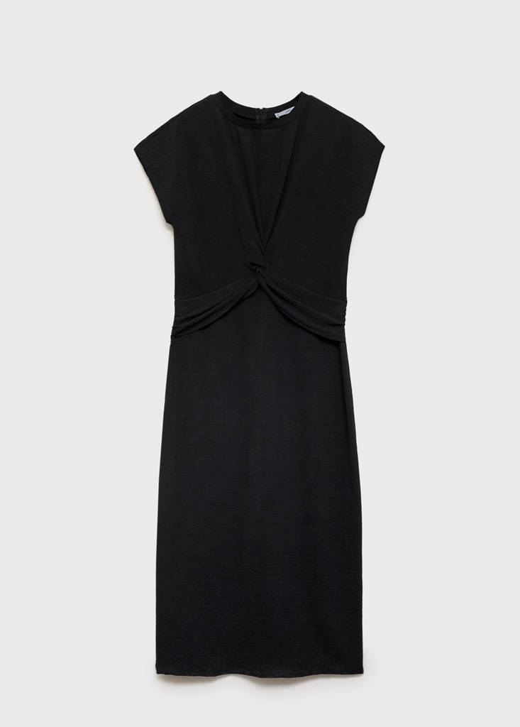 Midi-dress with knot detail — Black
