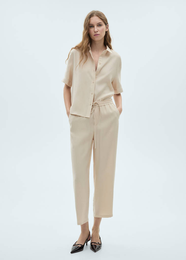 Straight suit trousers — Beige