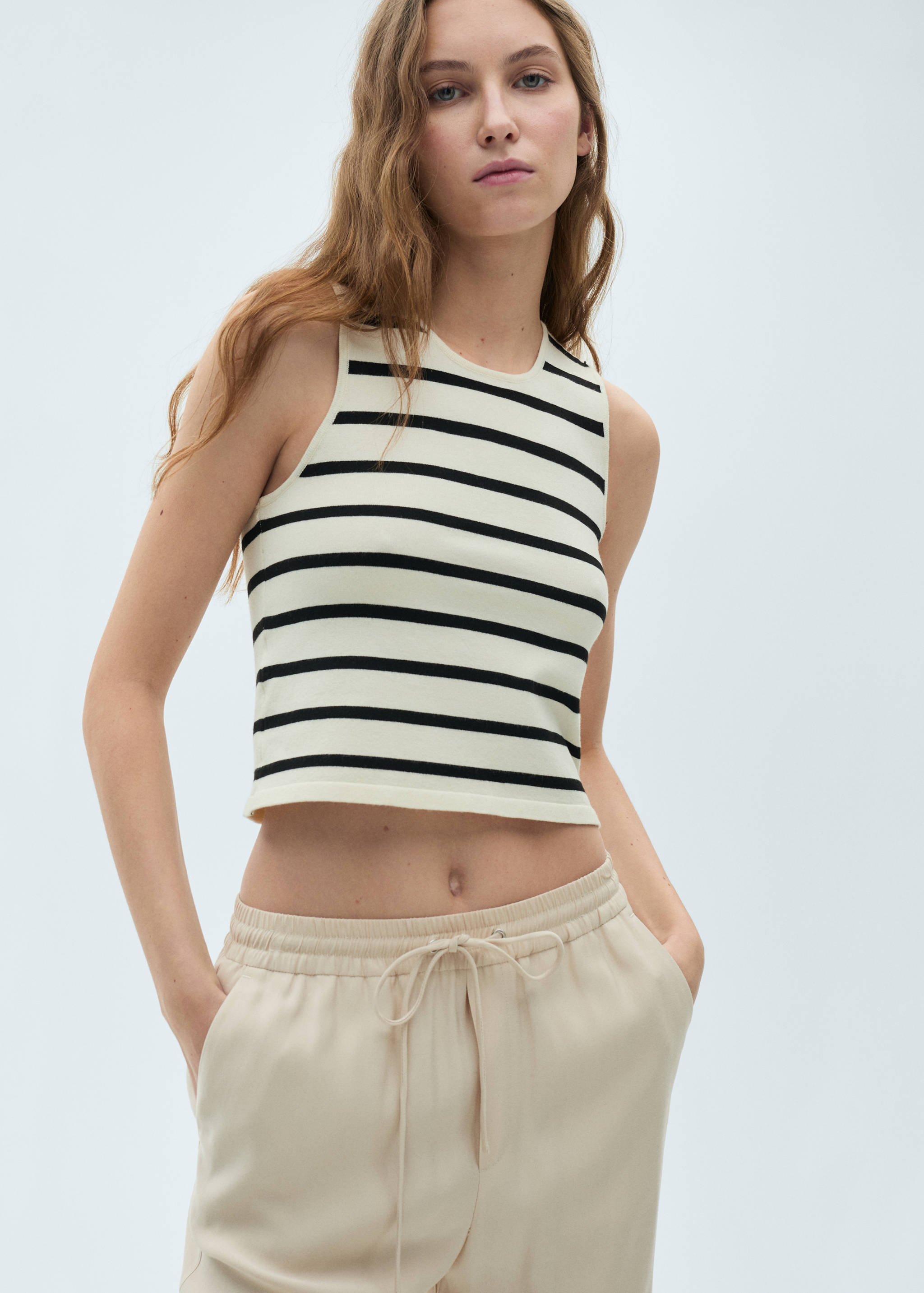 直纹裁长裤 - null