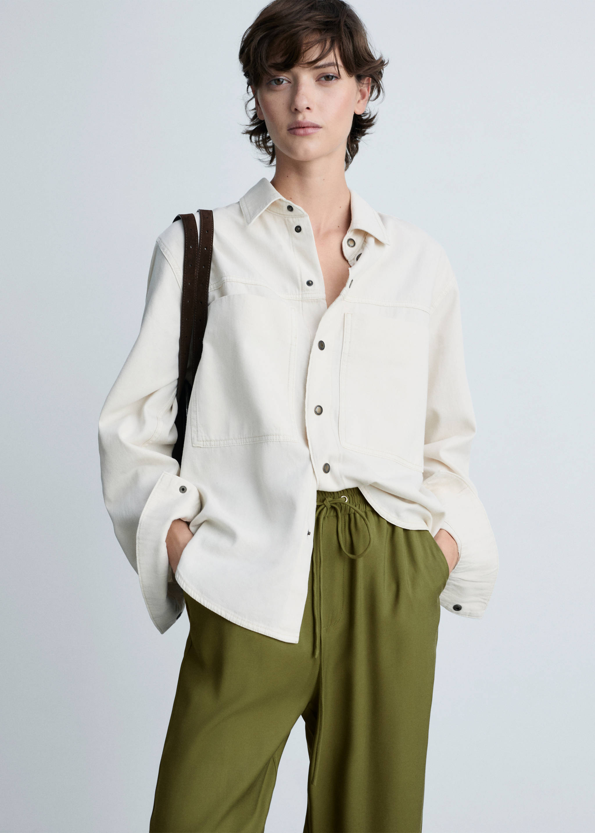 直纹裁长裤 - null