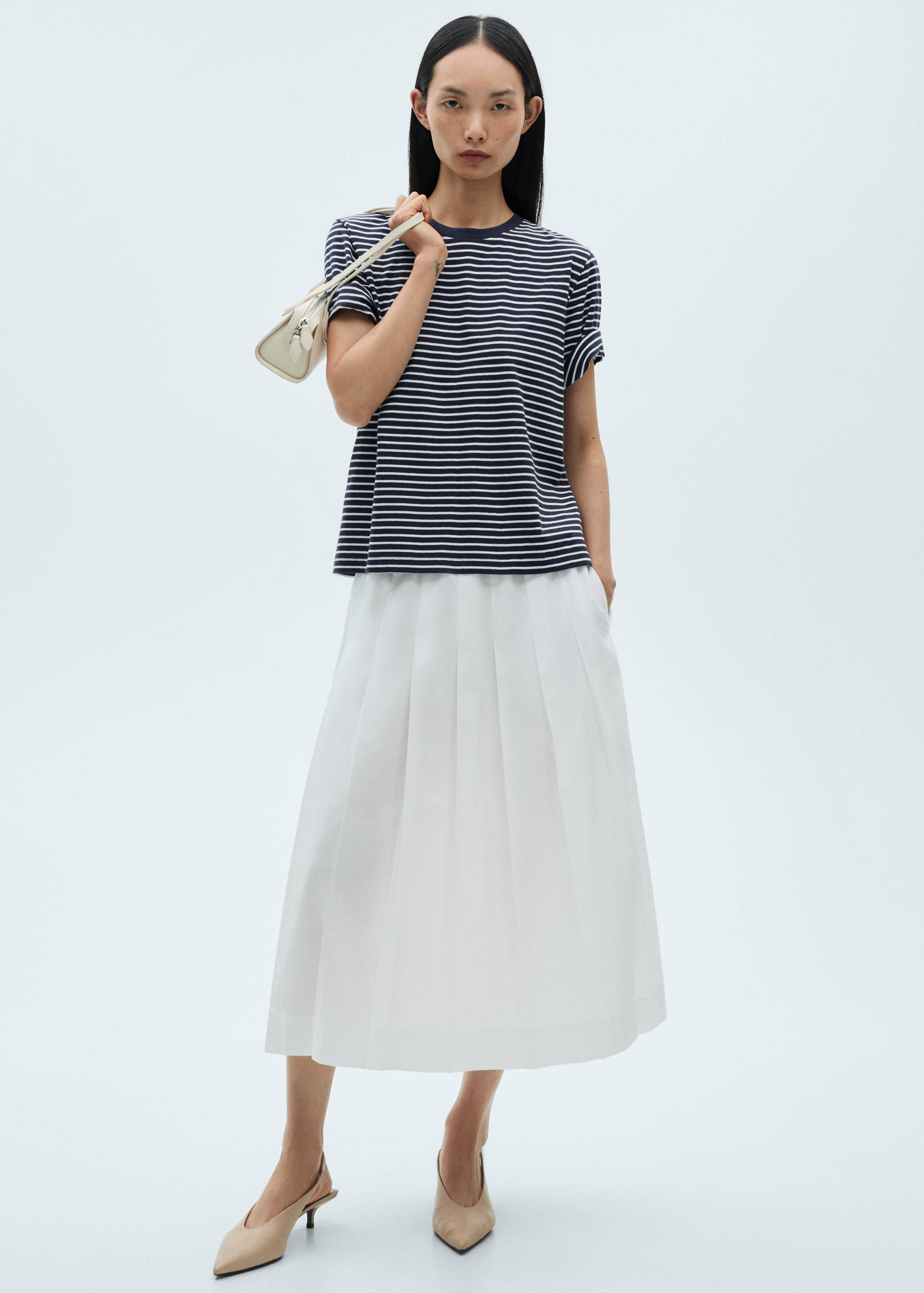 条纹棉质T恤 - null