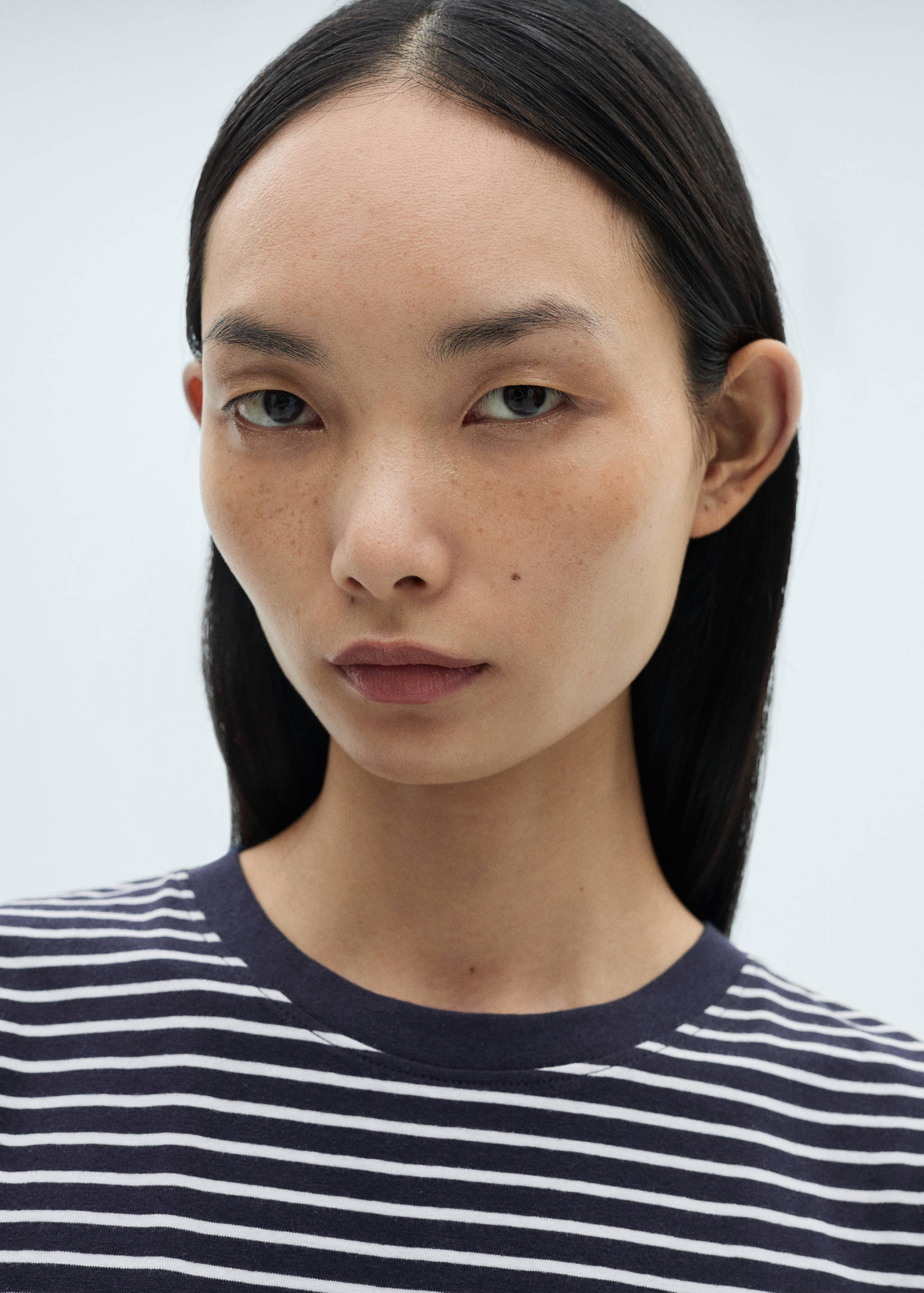 条纹棉质T恤 - null