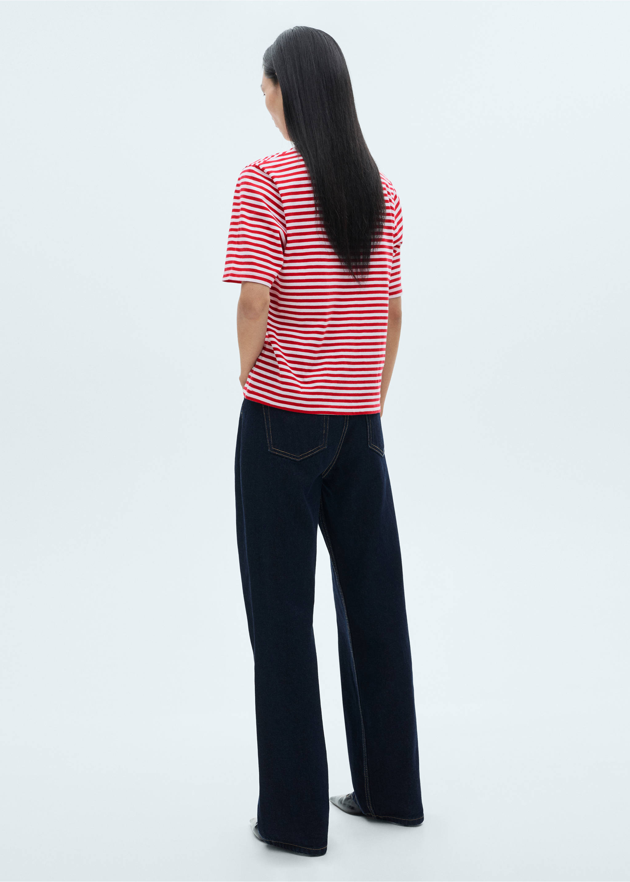 条纹棉质T恤 - null, 红色. Ref: 87020596-00.