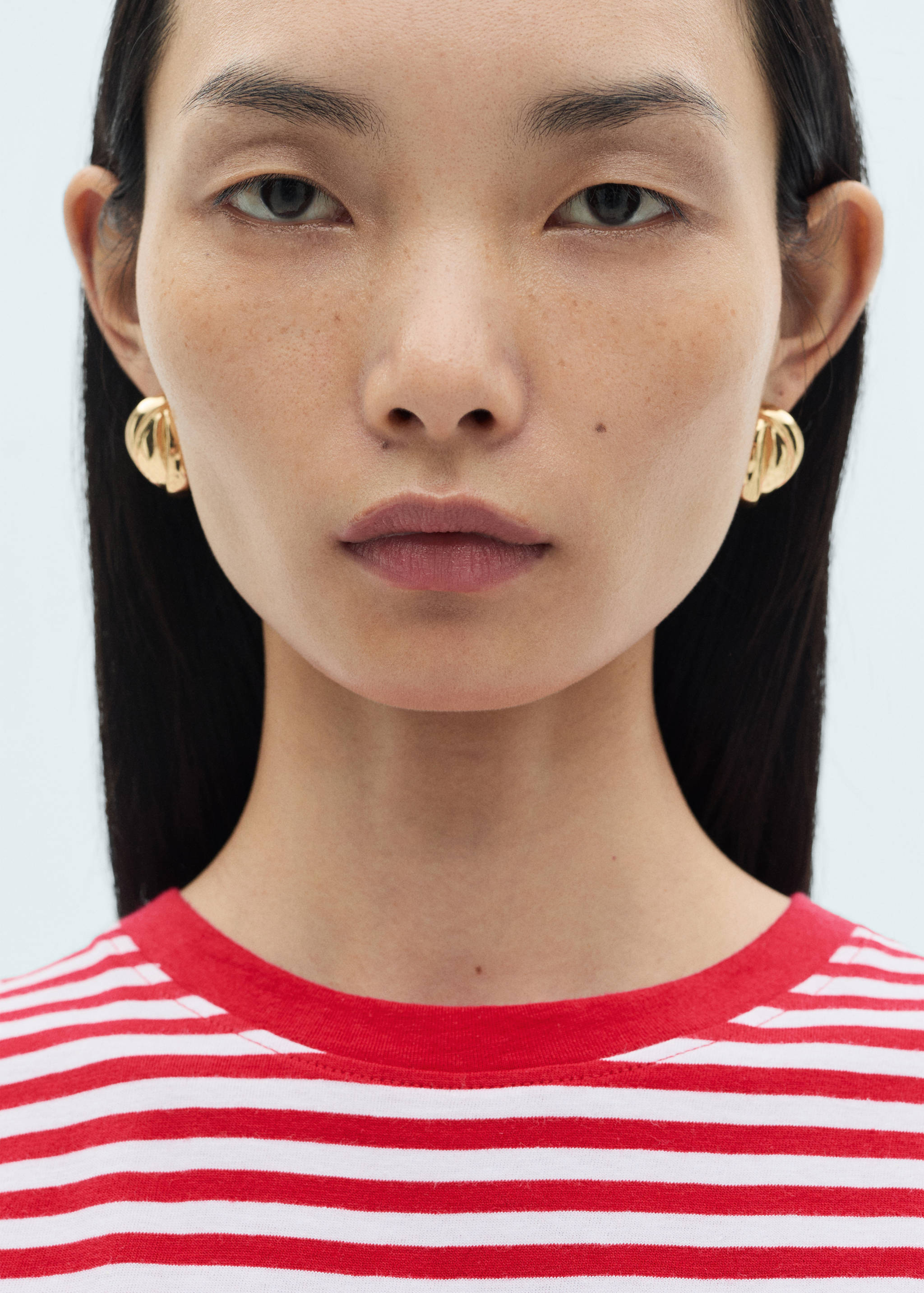 条纹棉质T恤 - null