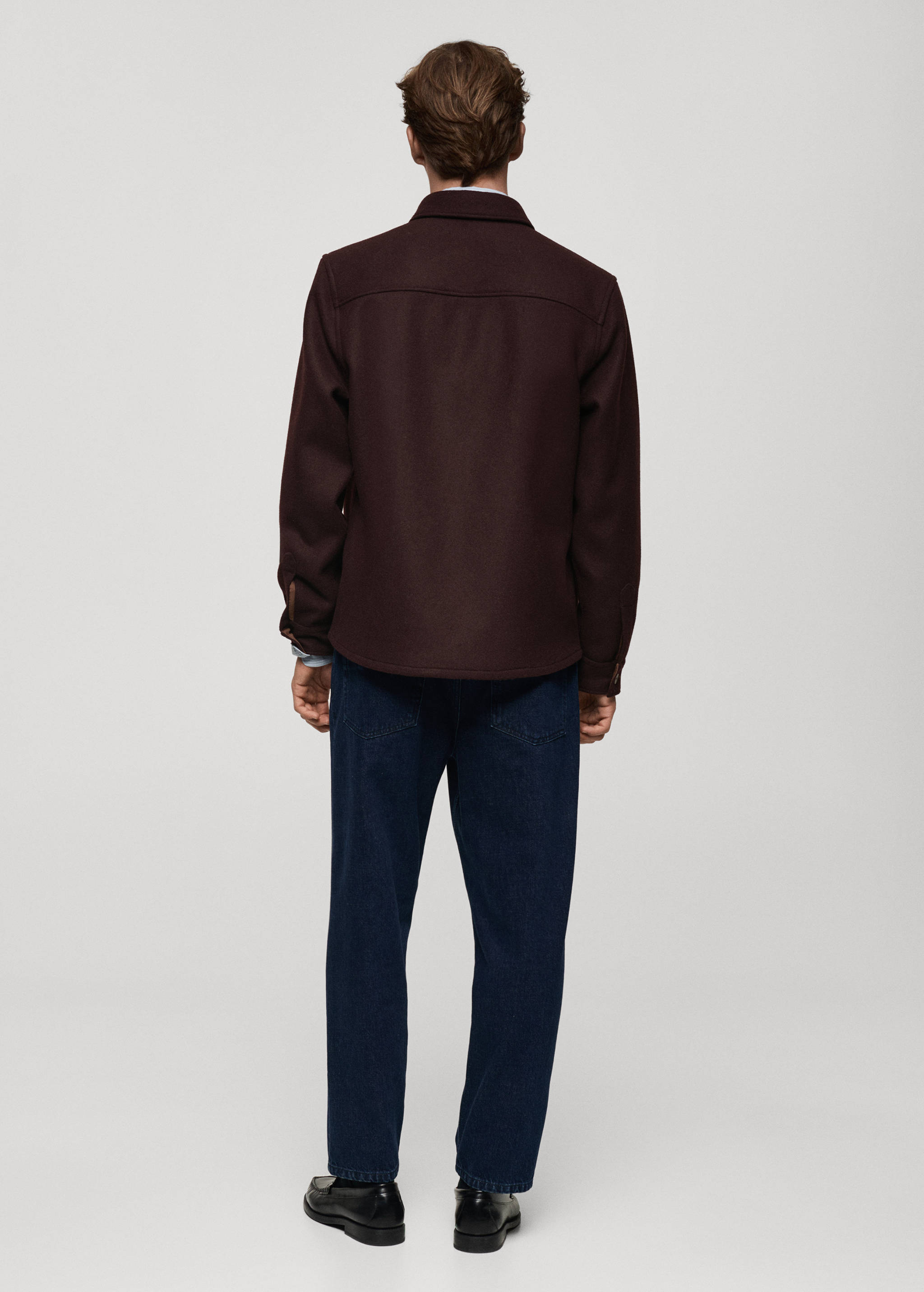 Flannel wool overshirt with pockets - Reverse of the article