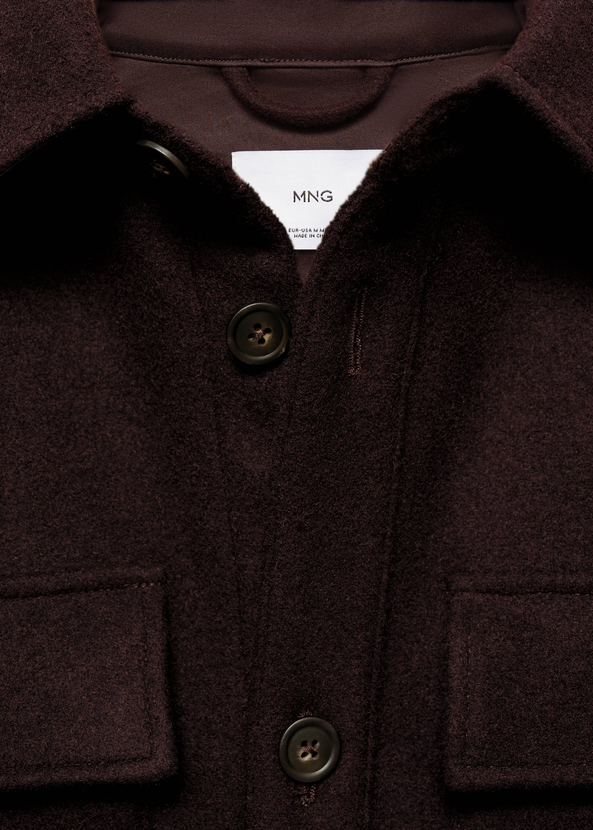 Flannel wool overshirt with pockets - Details of the article 8