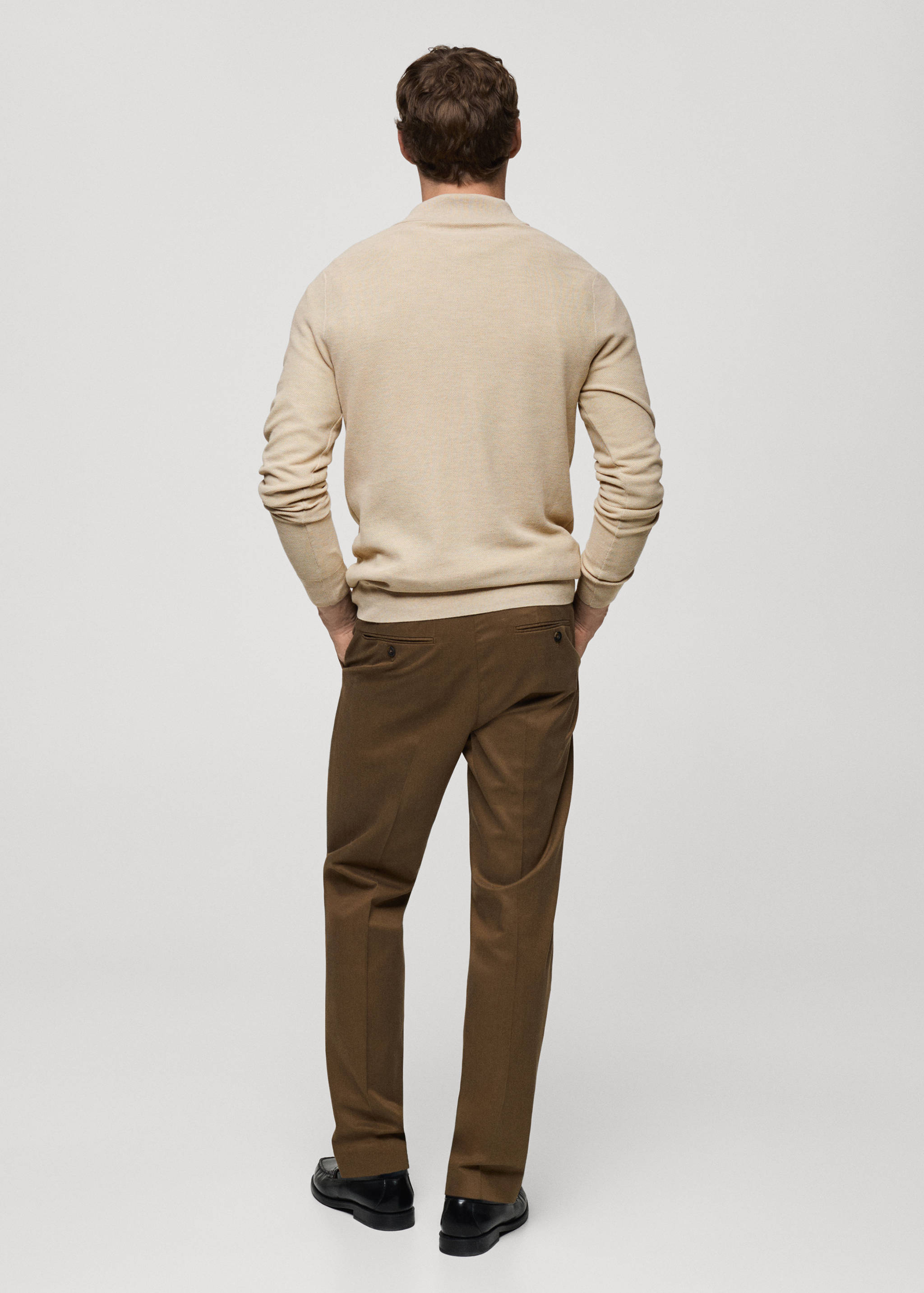 Microstructure sweater with zipper collar - Reverse of the article