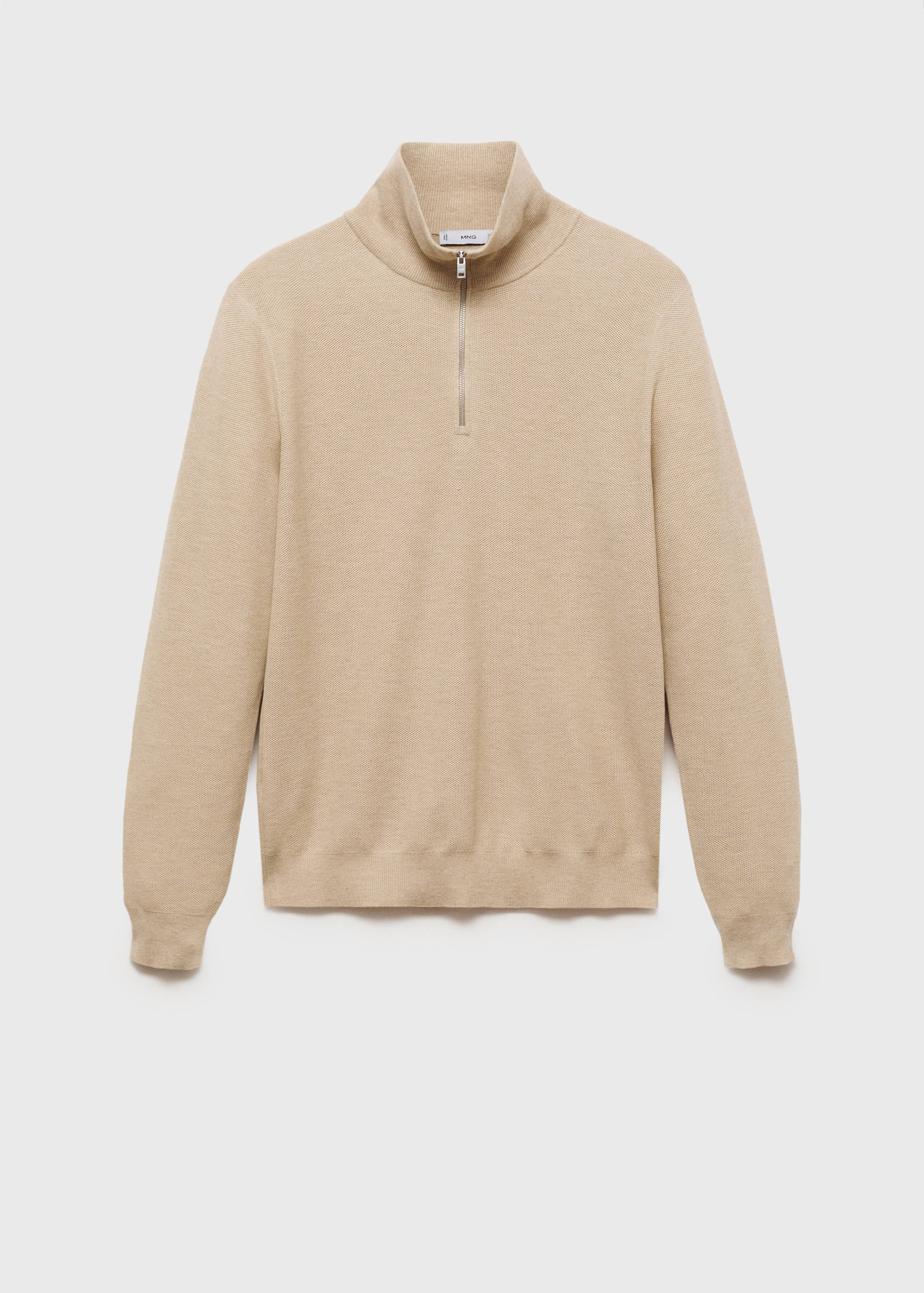 Microstructure sweater with zipper collar - Article without model