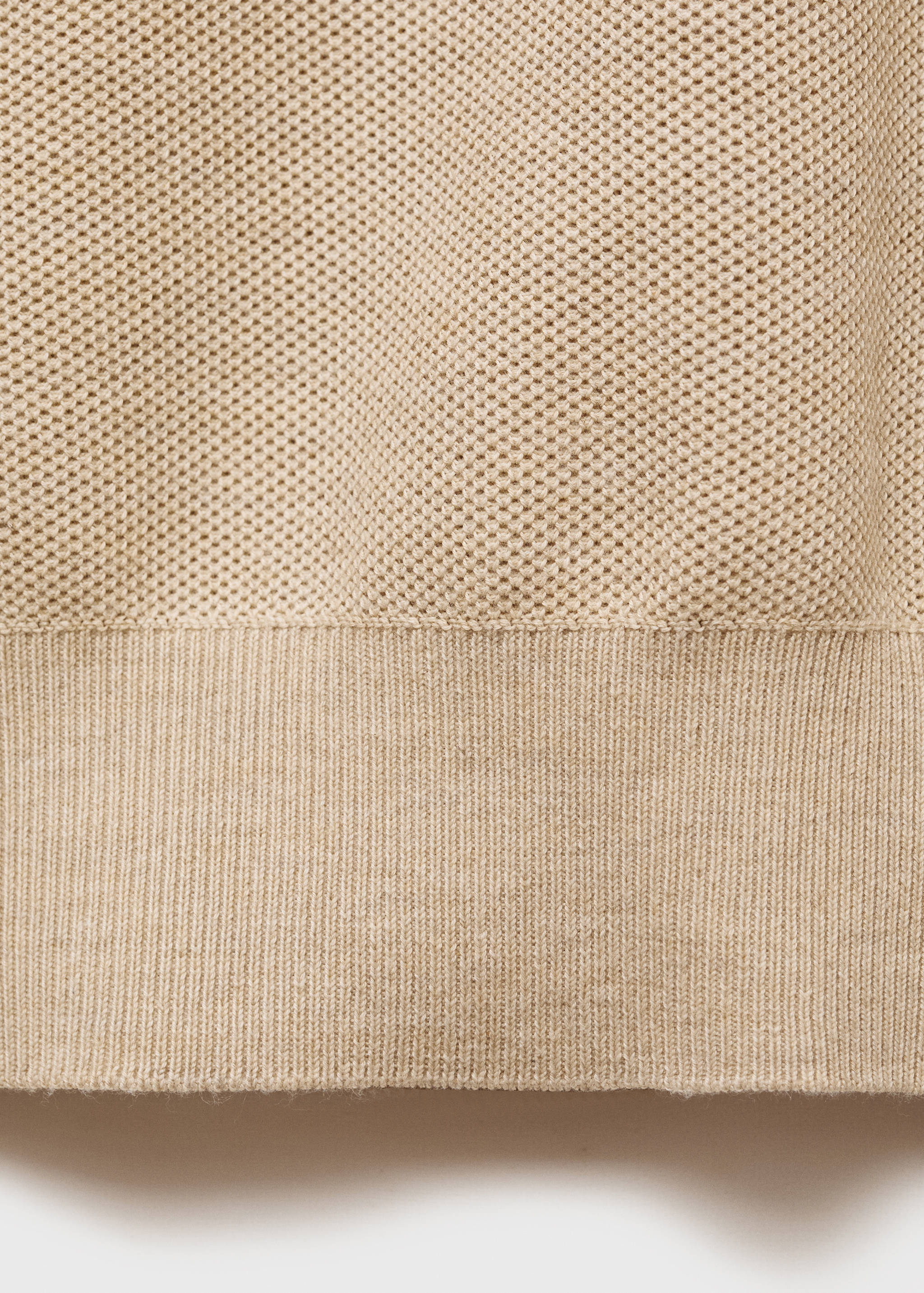 Microstructure sweater with zipper collar - Details of the article 0