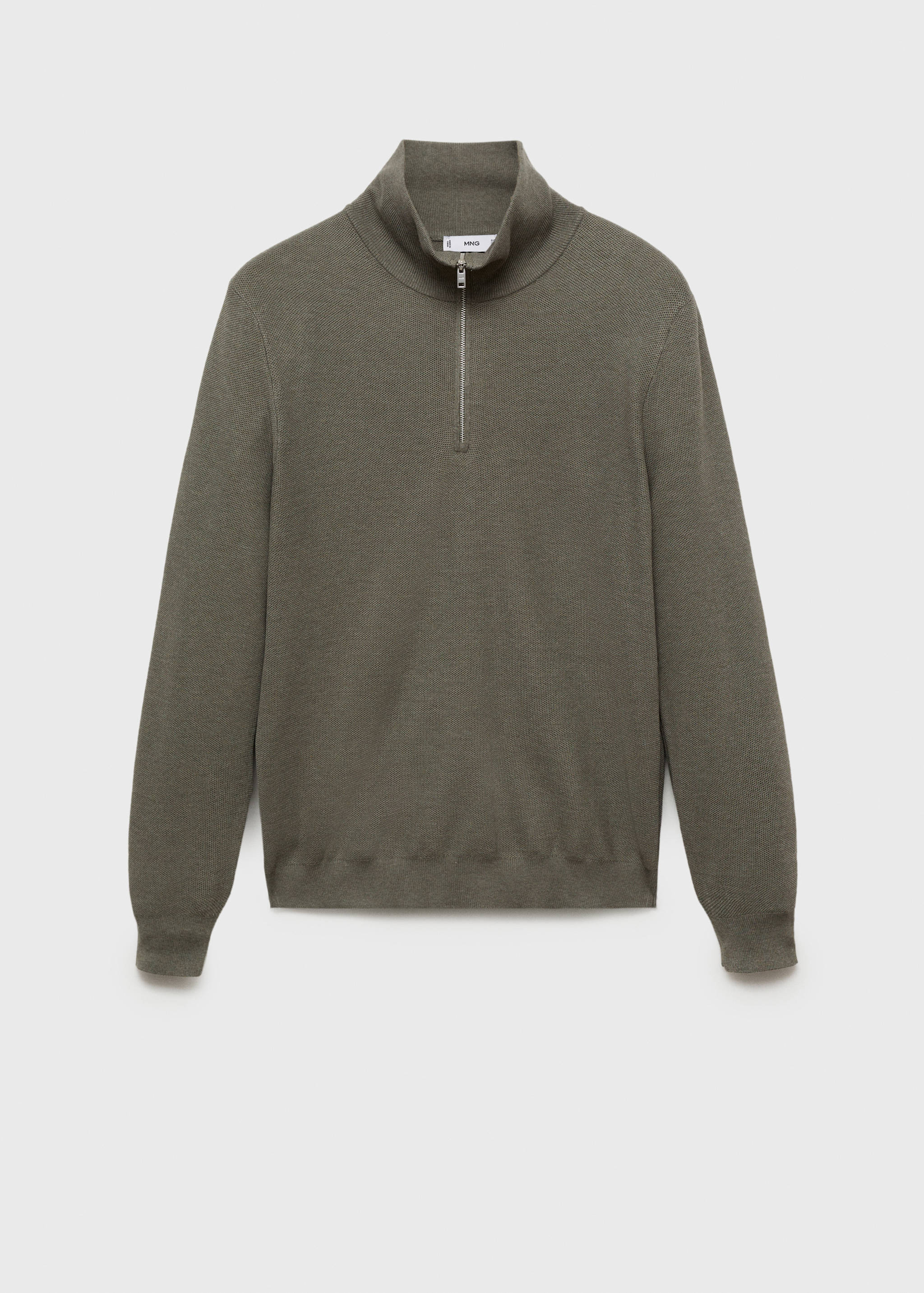 Microstructure sweater with zipper collar - Article without model