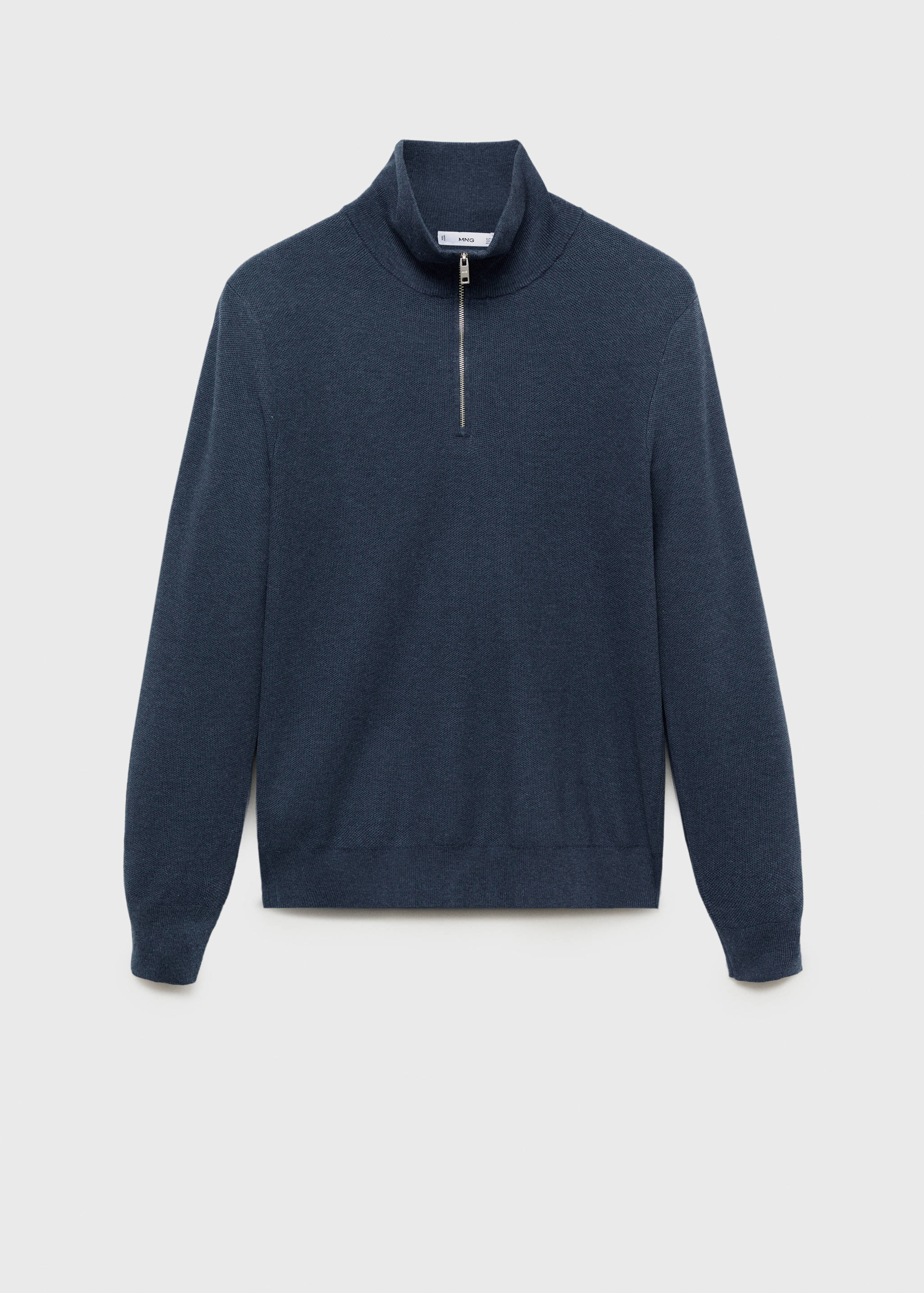 Microstructure sweater with zipper collar - Article without model