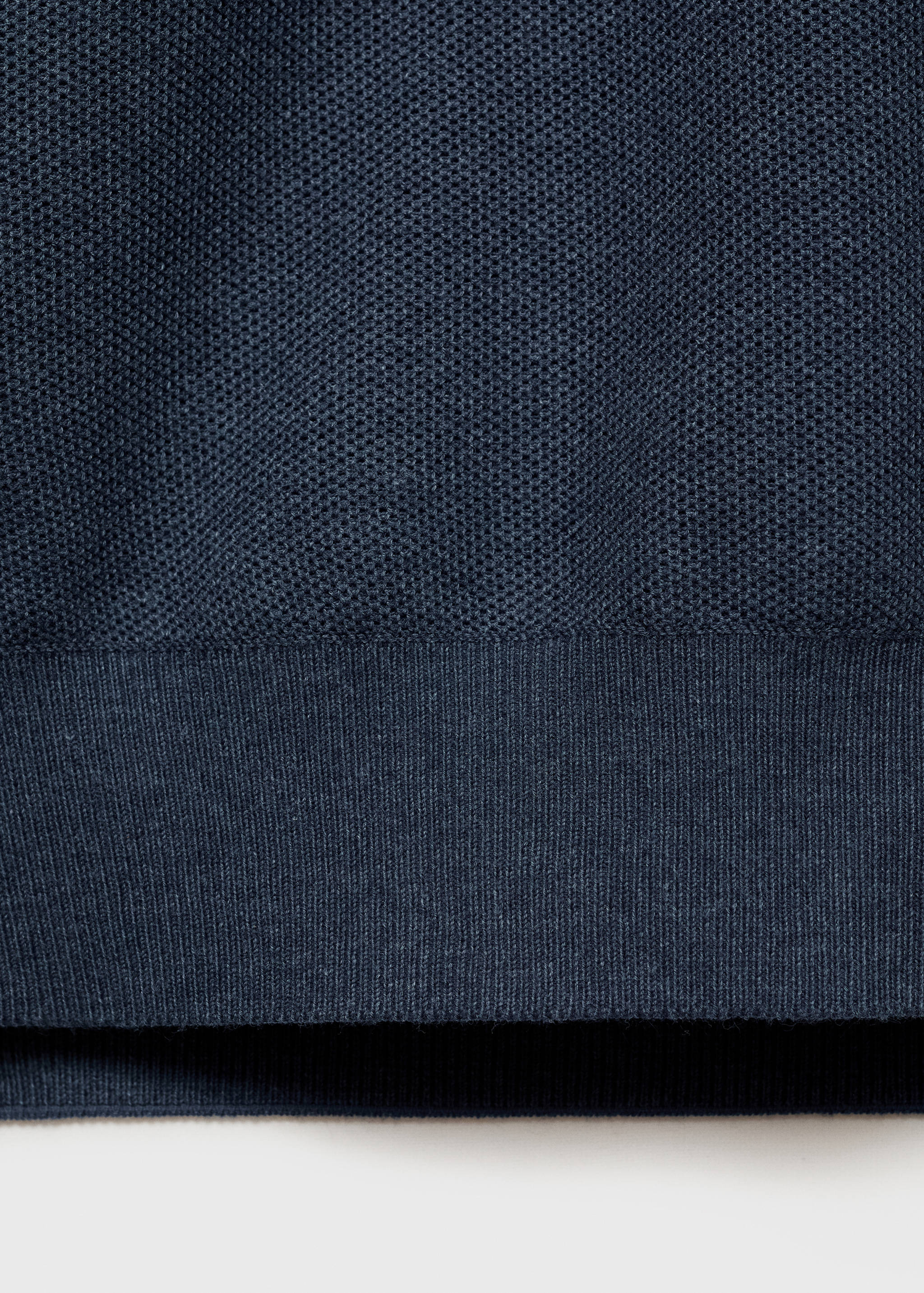 Microstructure sweater with zipper collar - Details of the article 0