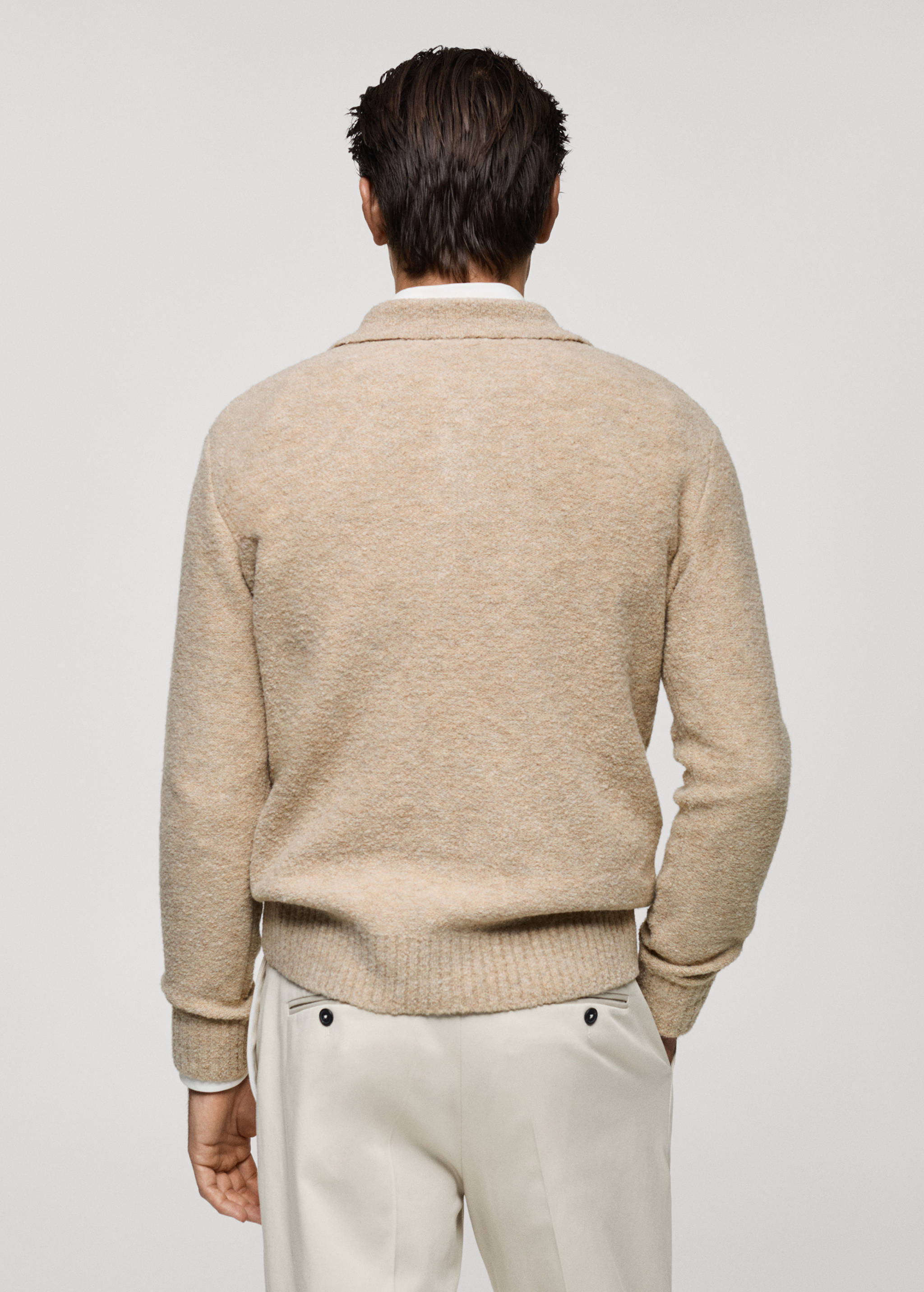 Mini boucle knit polo shirt - Reverse of the article