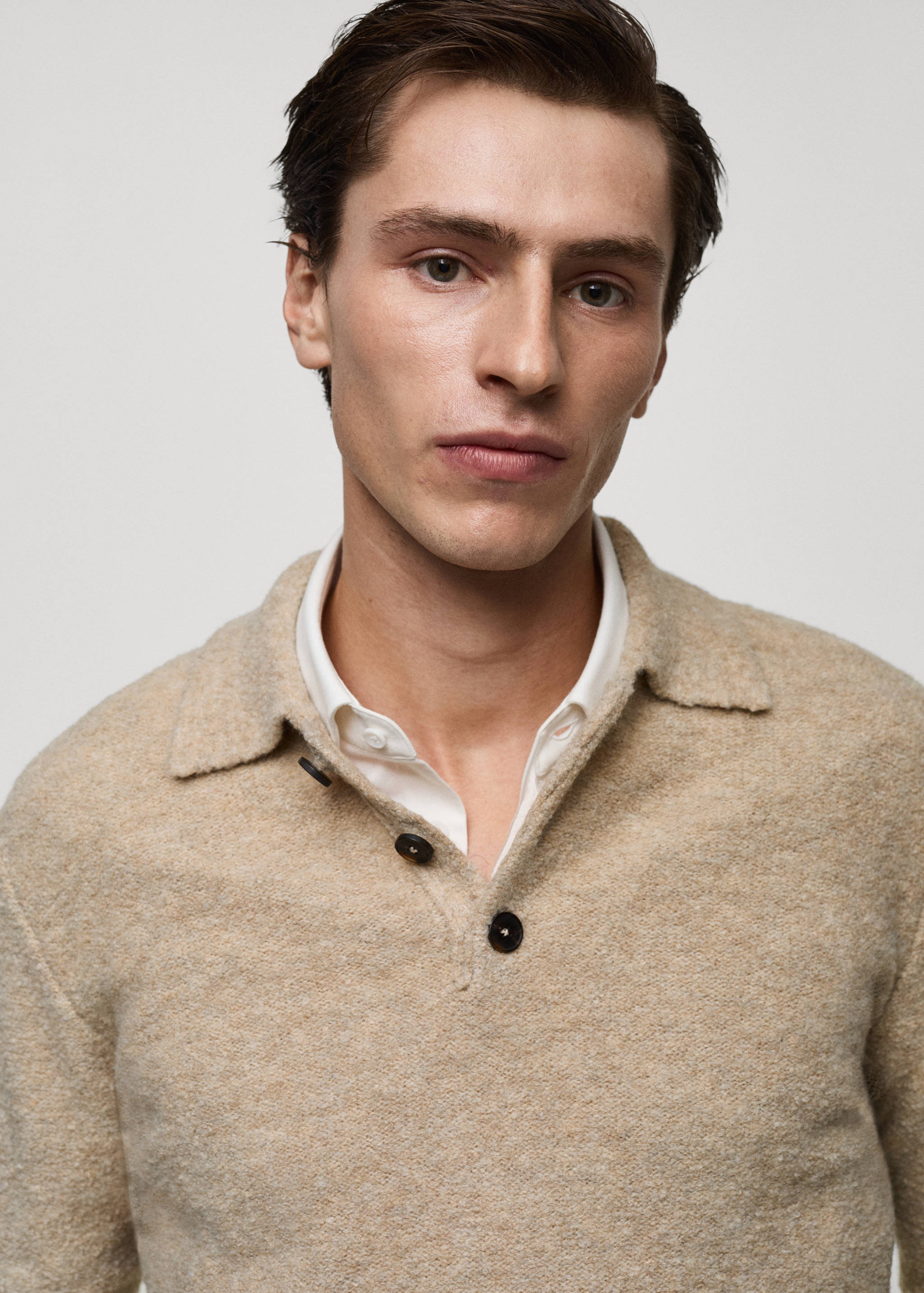 Mini boucle knit polo shirt - Details of the article 1