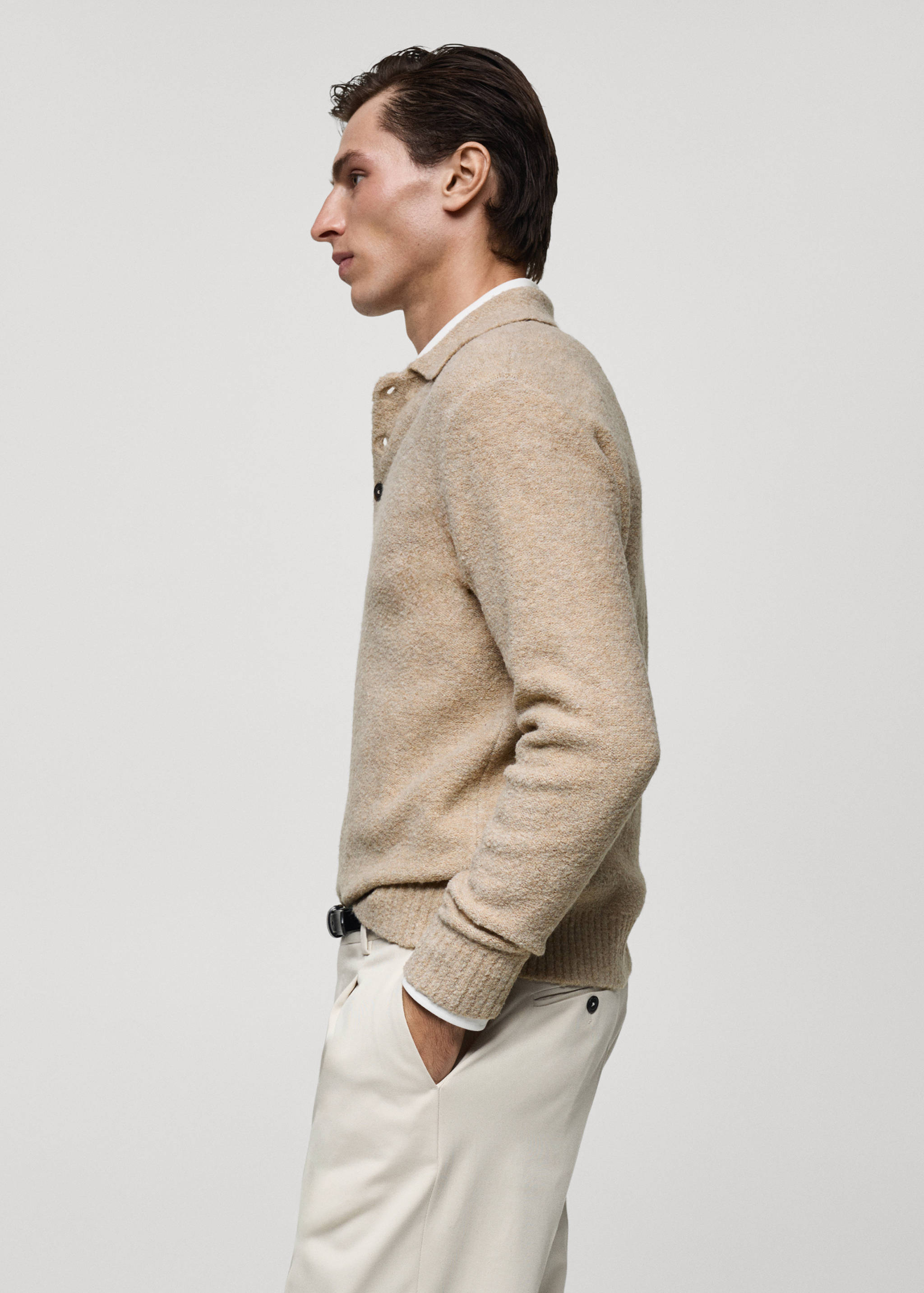 Mini boucle knit polo shirt - Details of the article 2