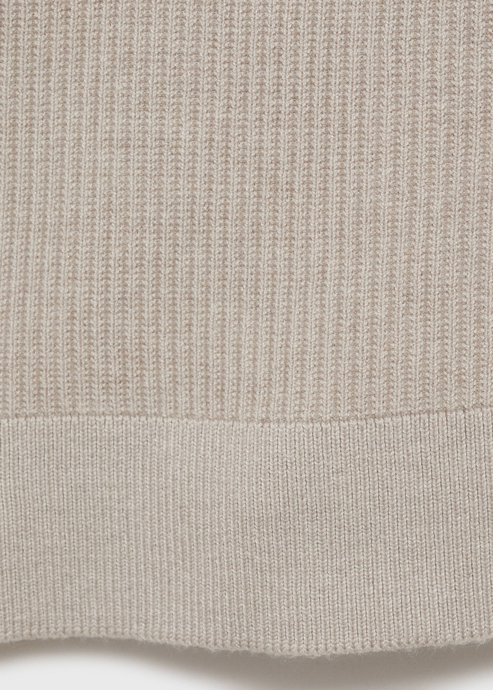 Cotton-blend ribbed polo sweater - Details of the article 0