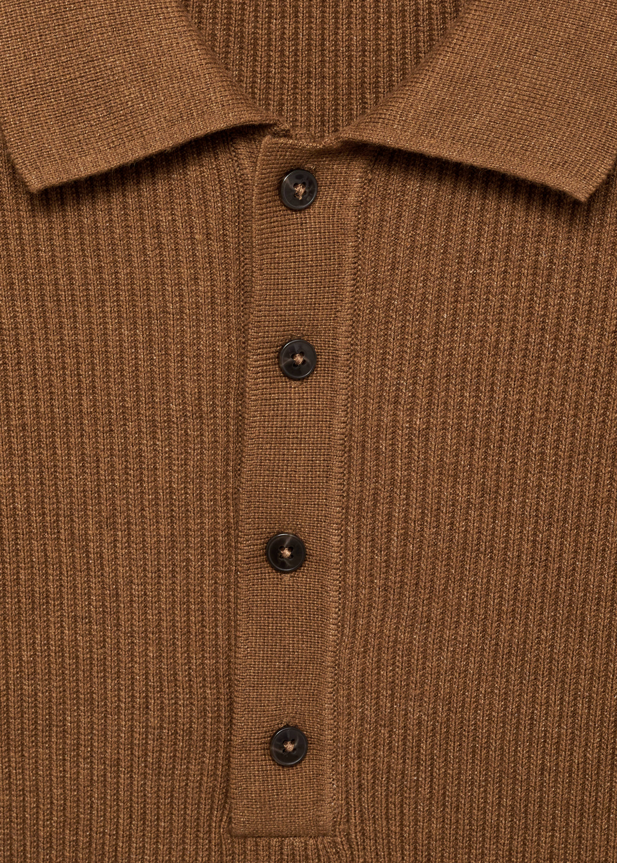 Cotton-blend ribbed polo sweater - Details of the article 8