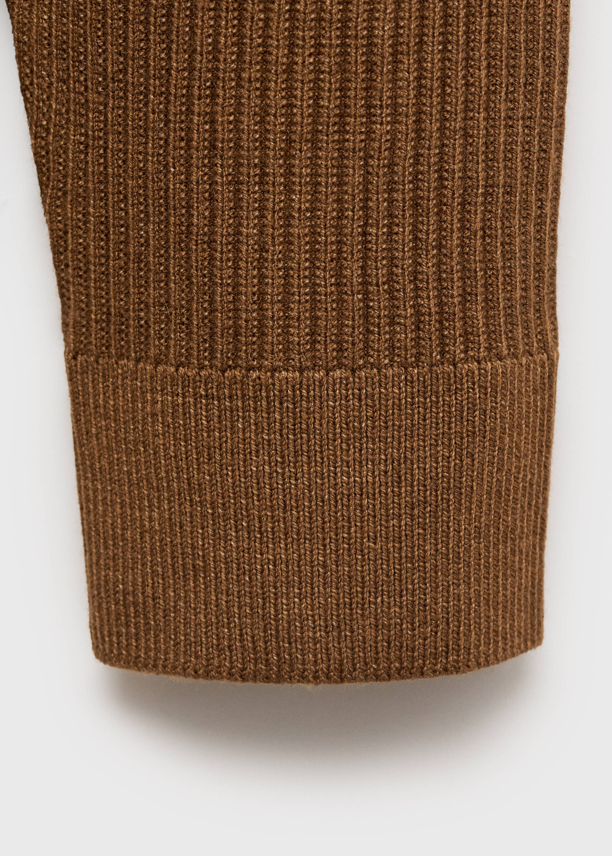 Cotton-blend ribbed polo sweater - Details of the article 0