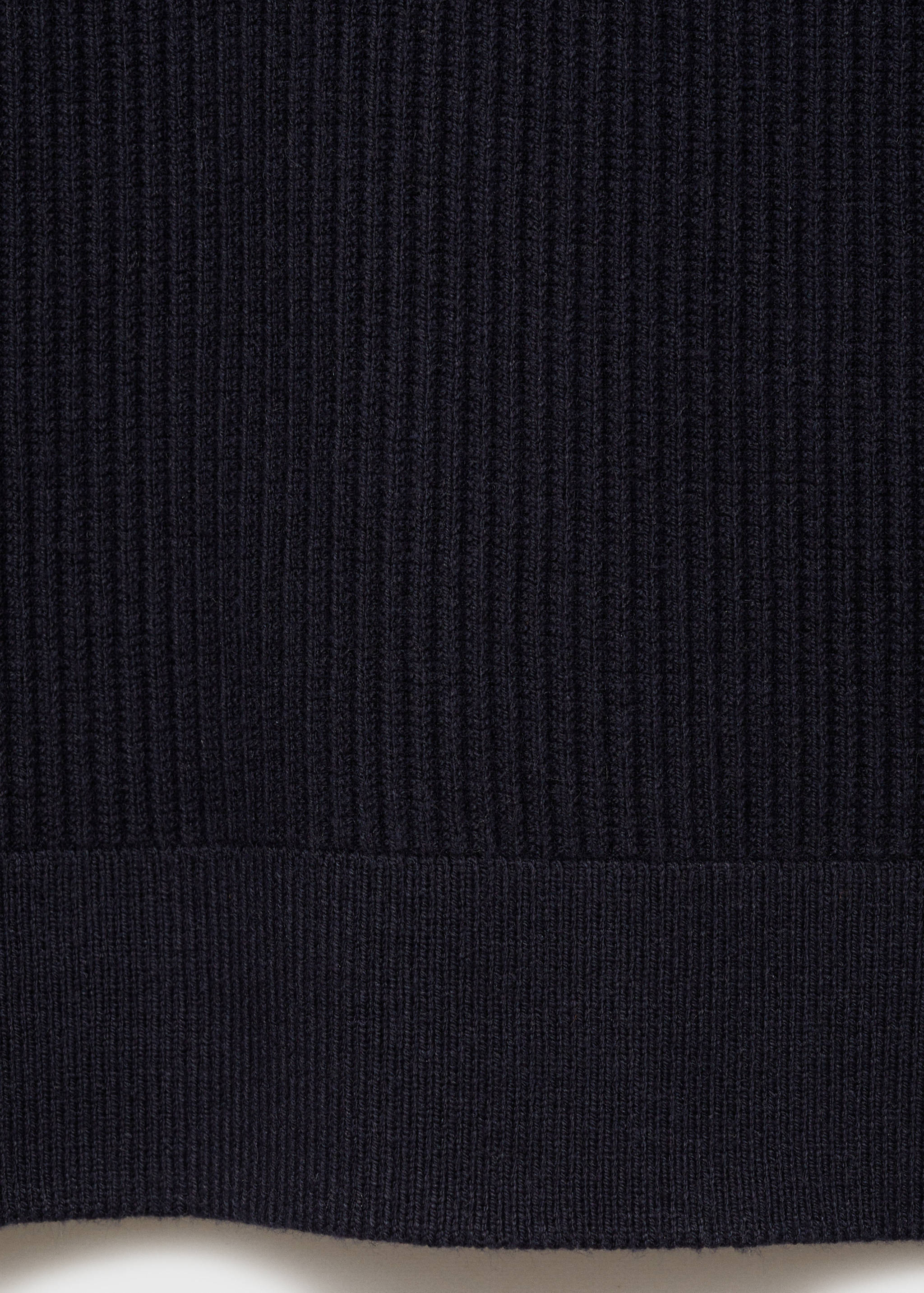Cotton-blend ribbed polo sweater - Details of the article 0