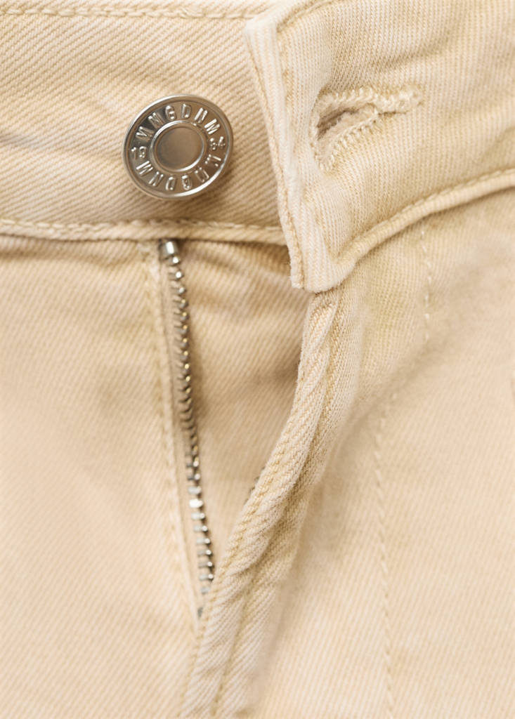 High-waisted denim shorts with pockets — Sand