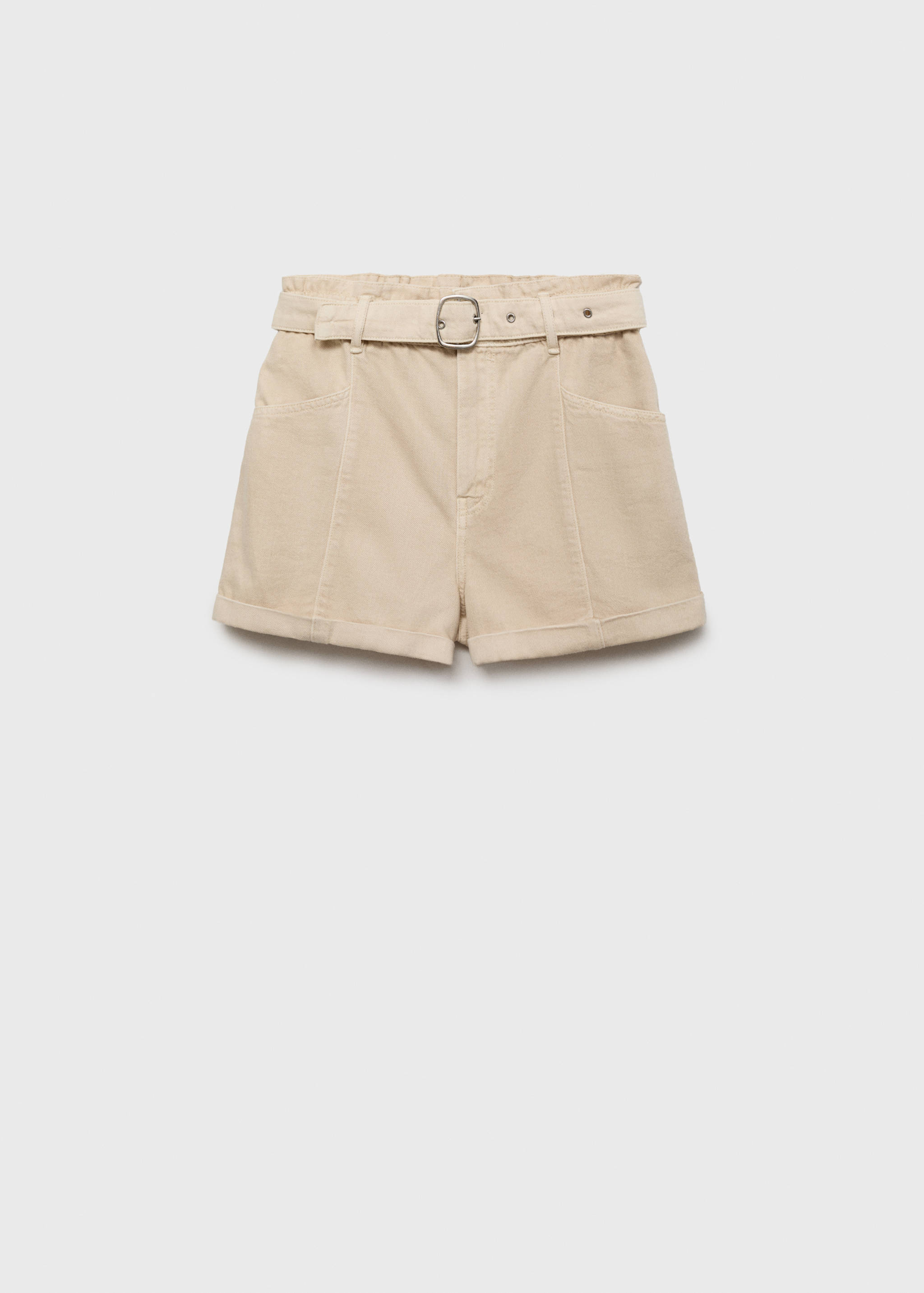 High-waisted denim shorts with pockets - Article without model