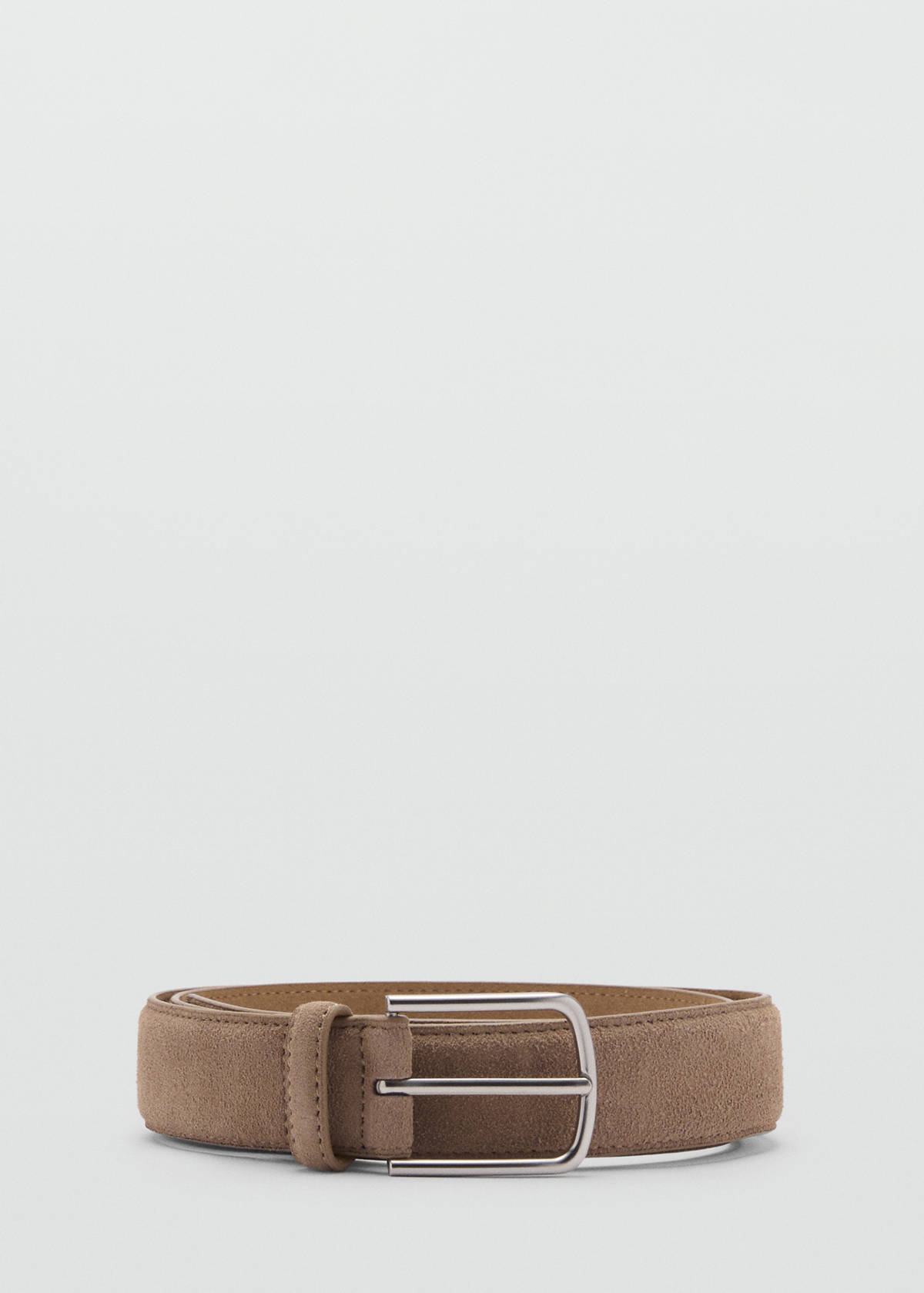 Suede leather belt — Beige