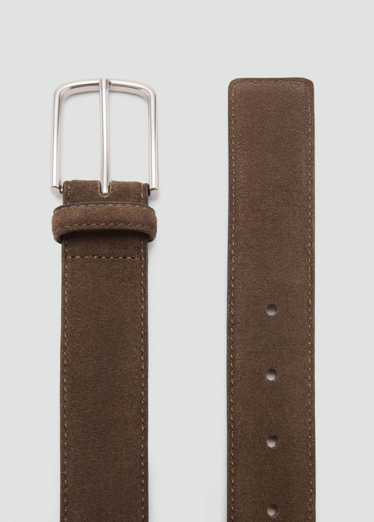 Suede leather belt — Chocolate