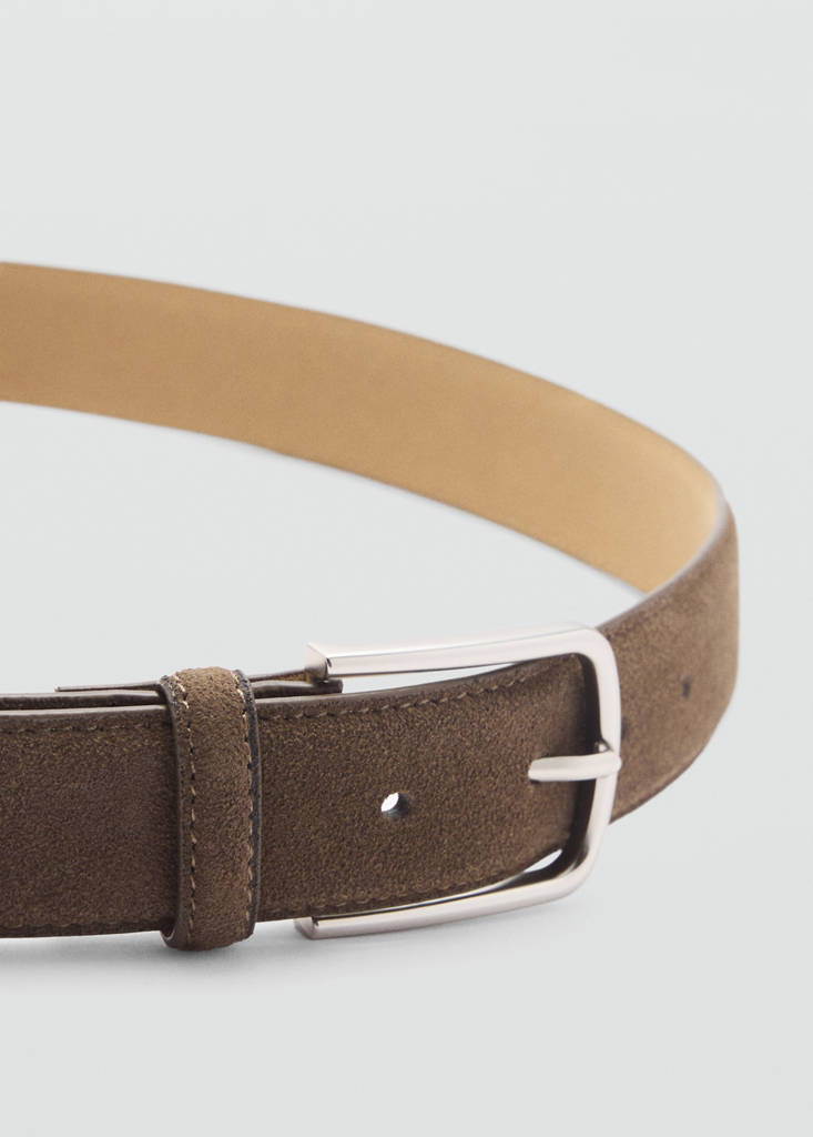 Suede leather belt — Chocolate