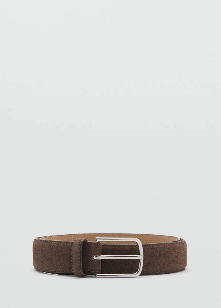 Suede leather belt — Chocolate